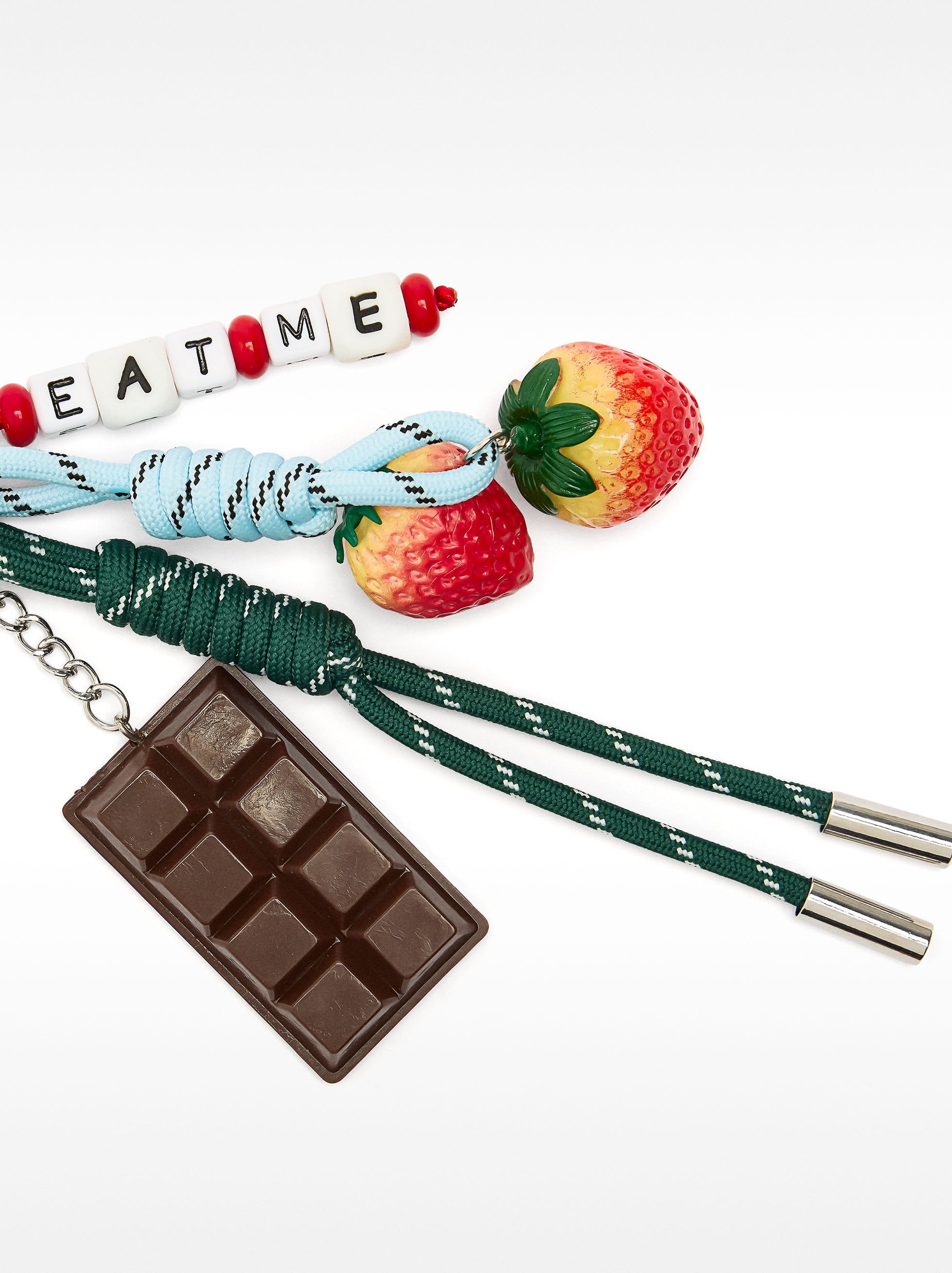 Llavero Charm De Fresas Y Chocolate