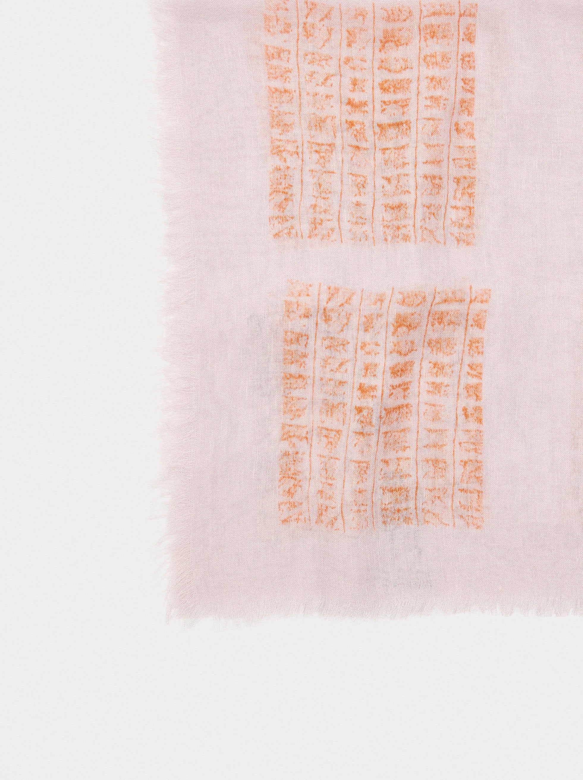 Pañuelo Estampado De Mezcla De Lino Y Algodón