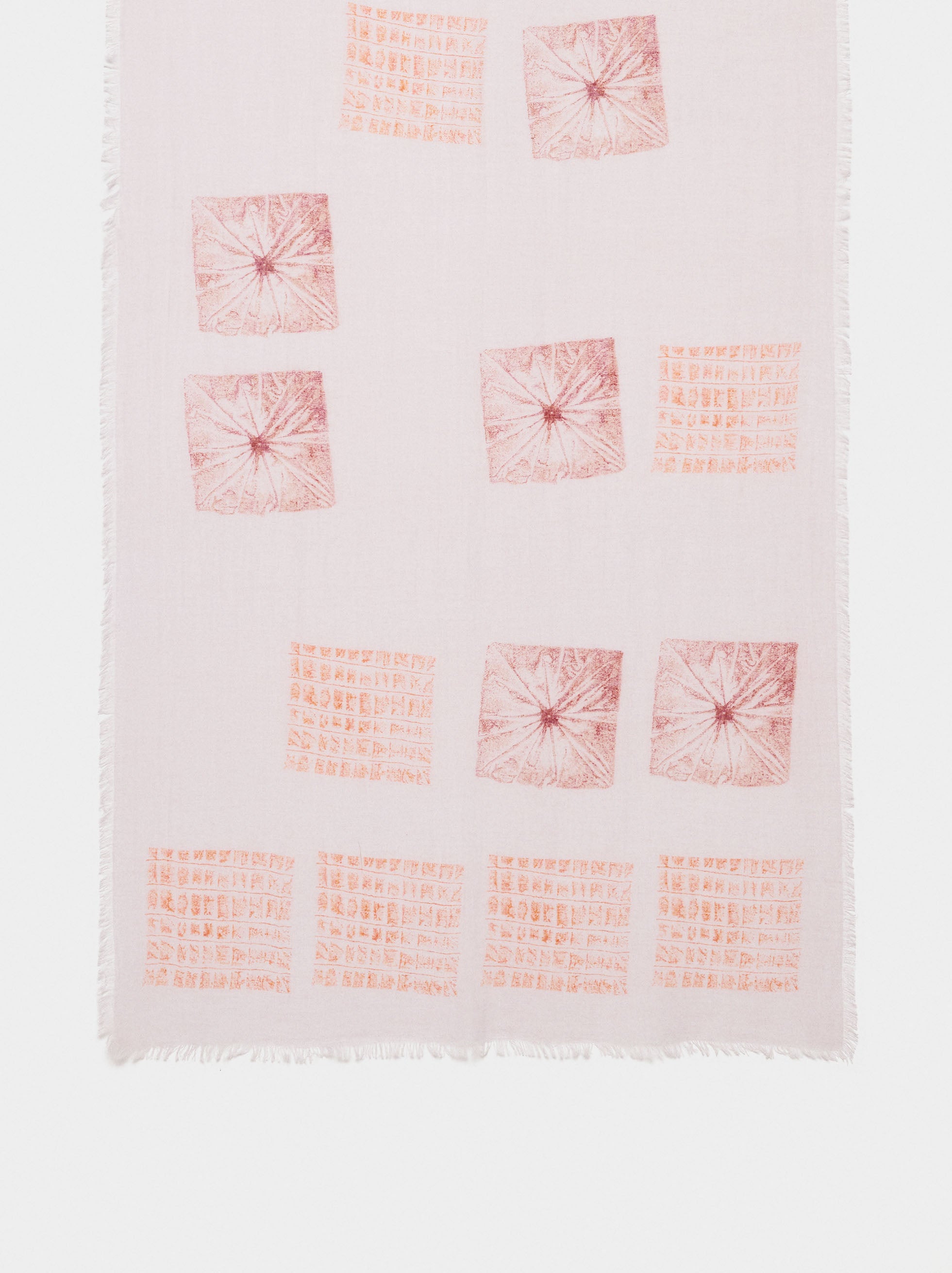 Pañuelo Estampado De Mezcla De Lino Y Algodón