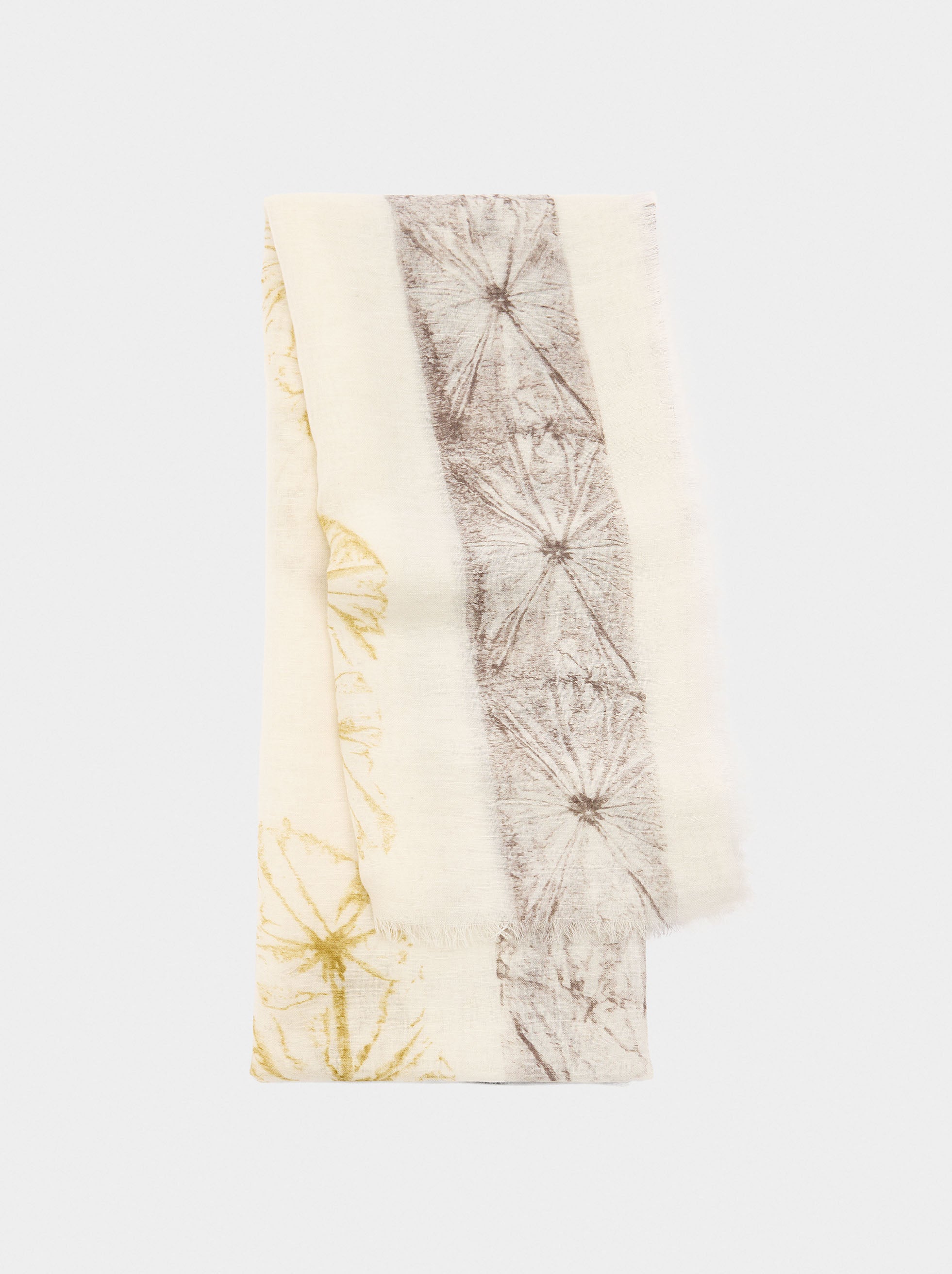 Pañuelo Estampado De Mezcla De Lino Y Algodón