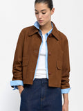 Chaqueta De Piel Con Bolsillos