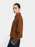 Chaqueta De Piel Con Bolsillos
