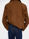 Chaqueta De Piel Con Bolsillos
