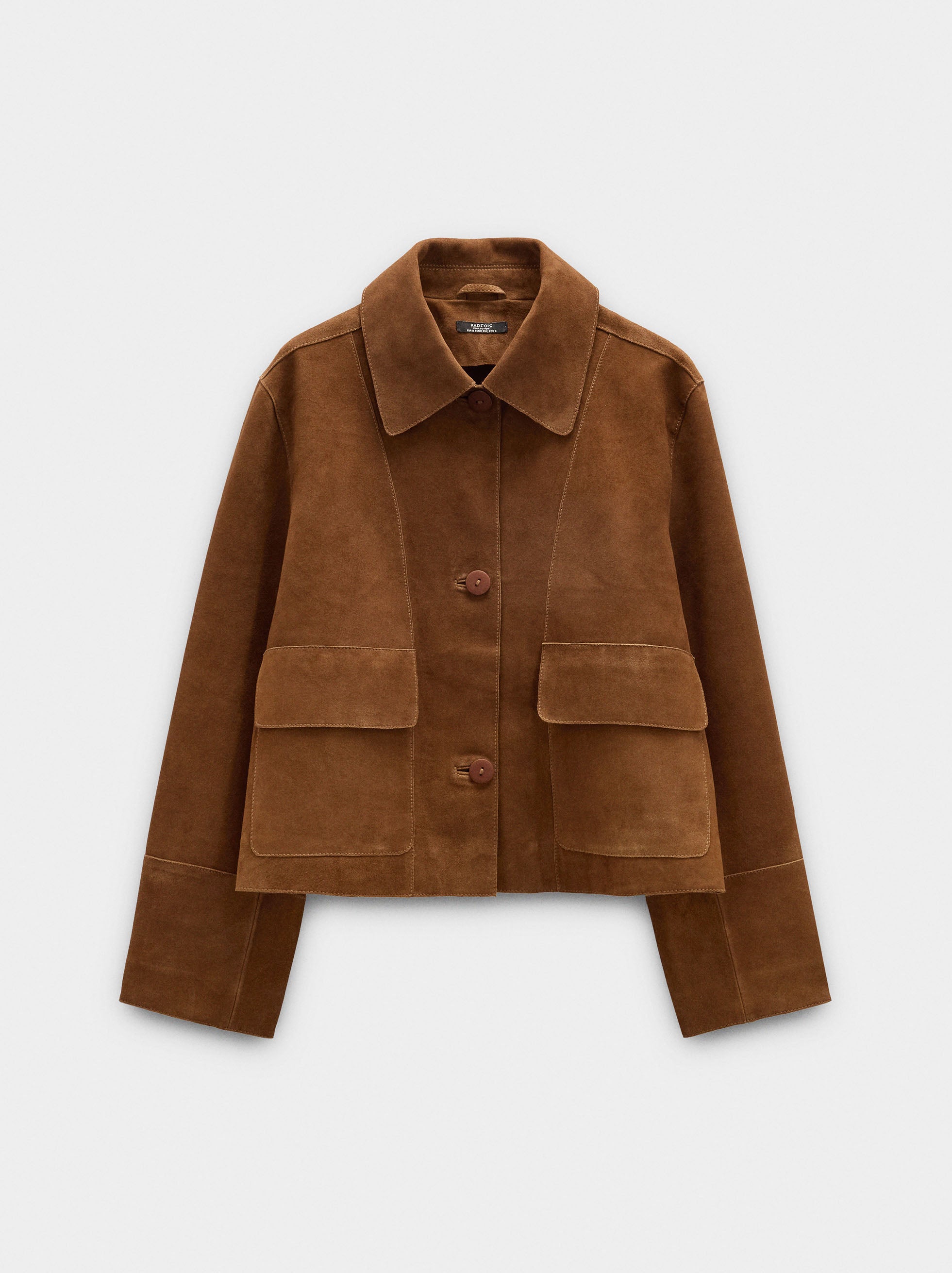 Chaqueta De Piel Con Bolsillos