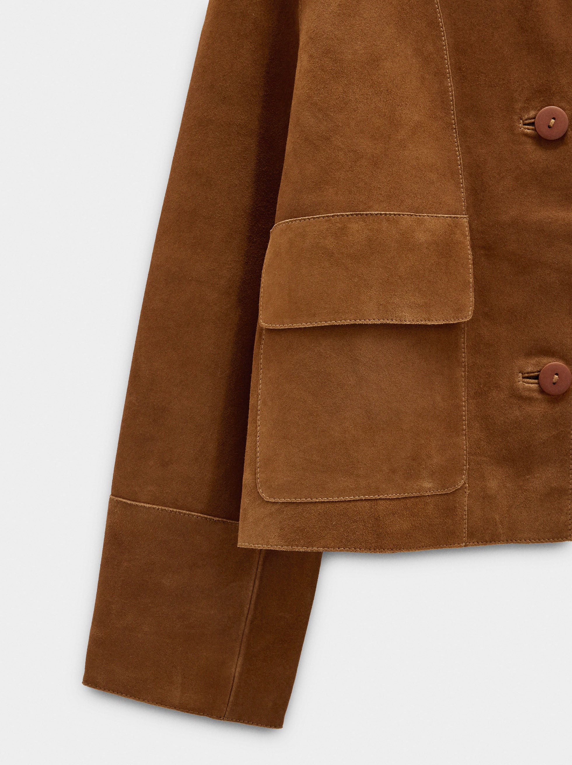 Chaqueta De Piel Con Bolsillos