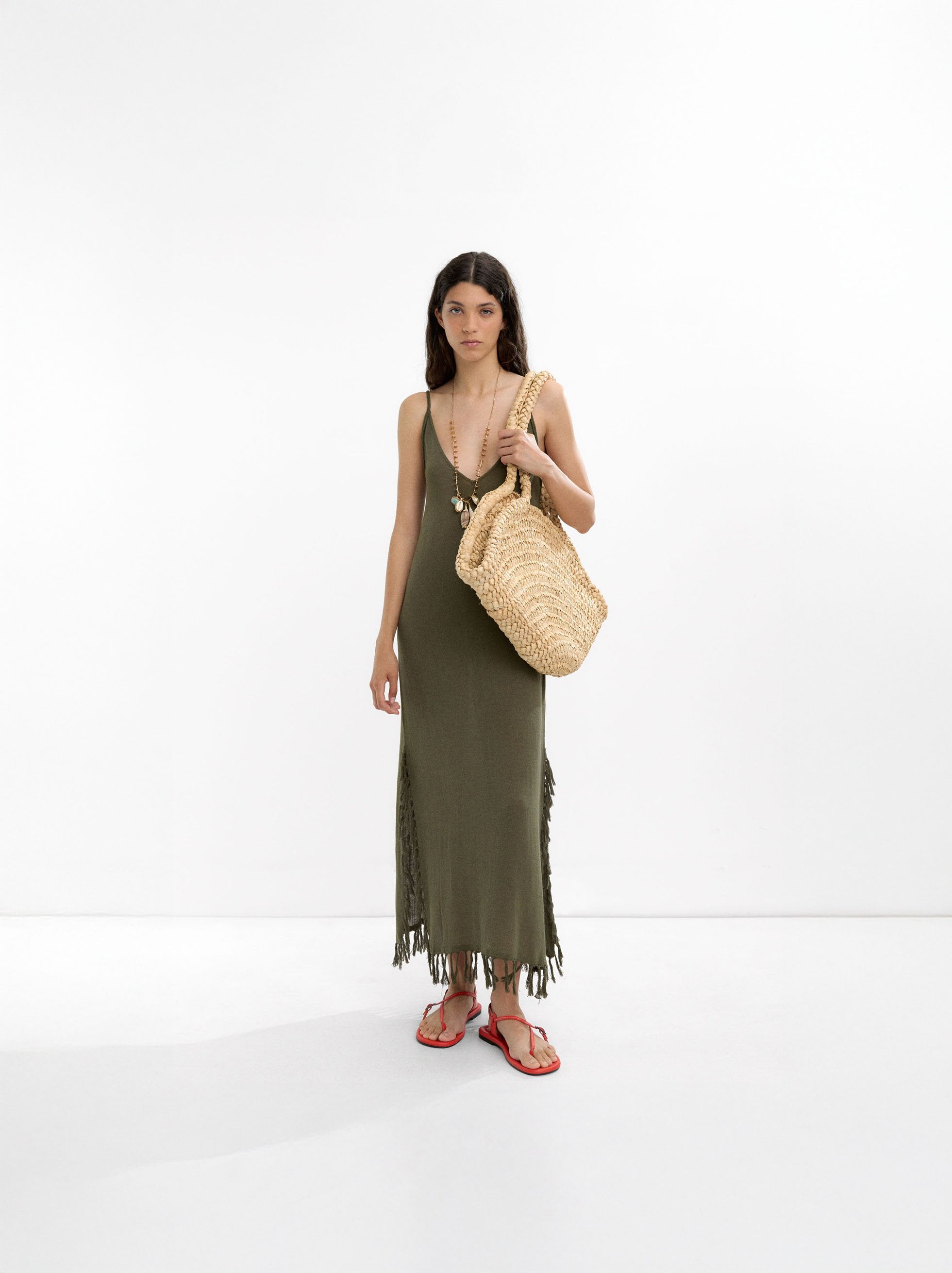 Vestido Largo Con Lino