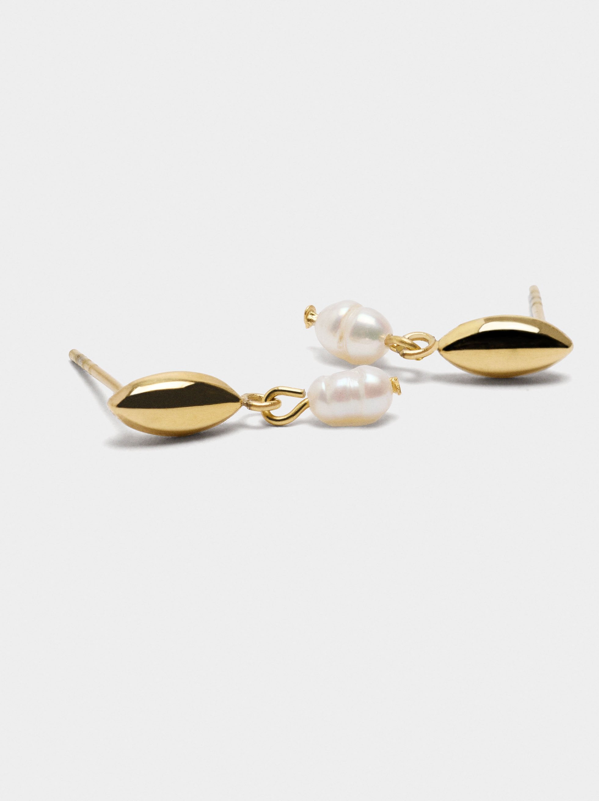 Pendientes Con Perlas - Acero Inoxidable