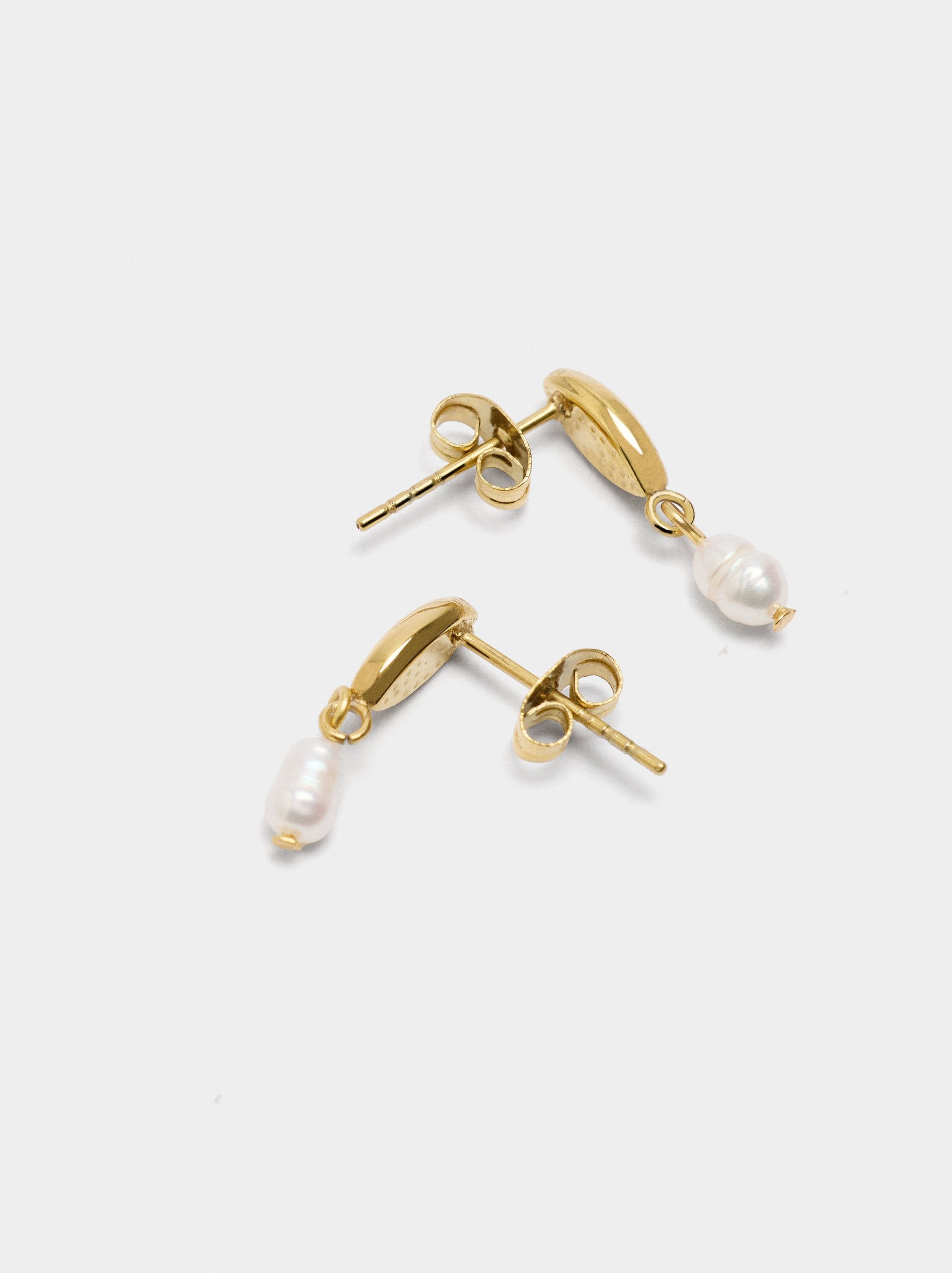 Pendientes Con Perlas - Acero Inoxidable