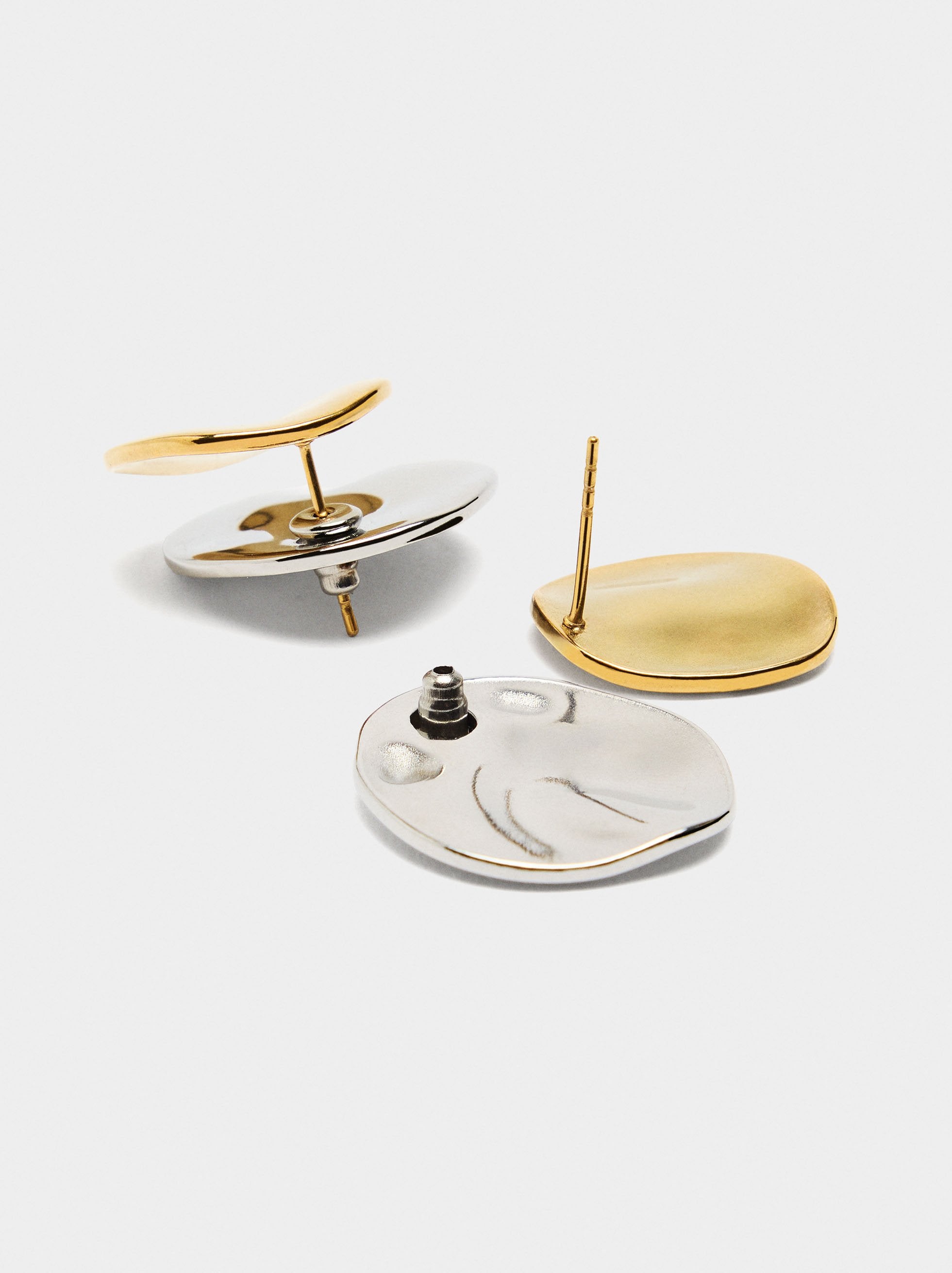 Pendientes Redondos Ear Jacket - Acero Inoxidable