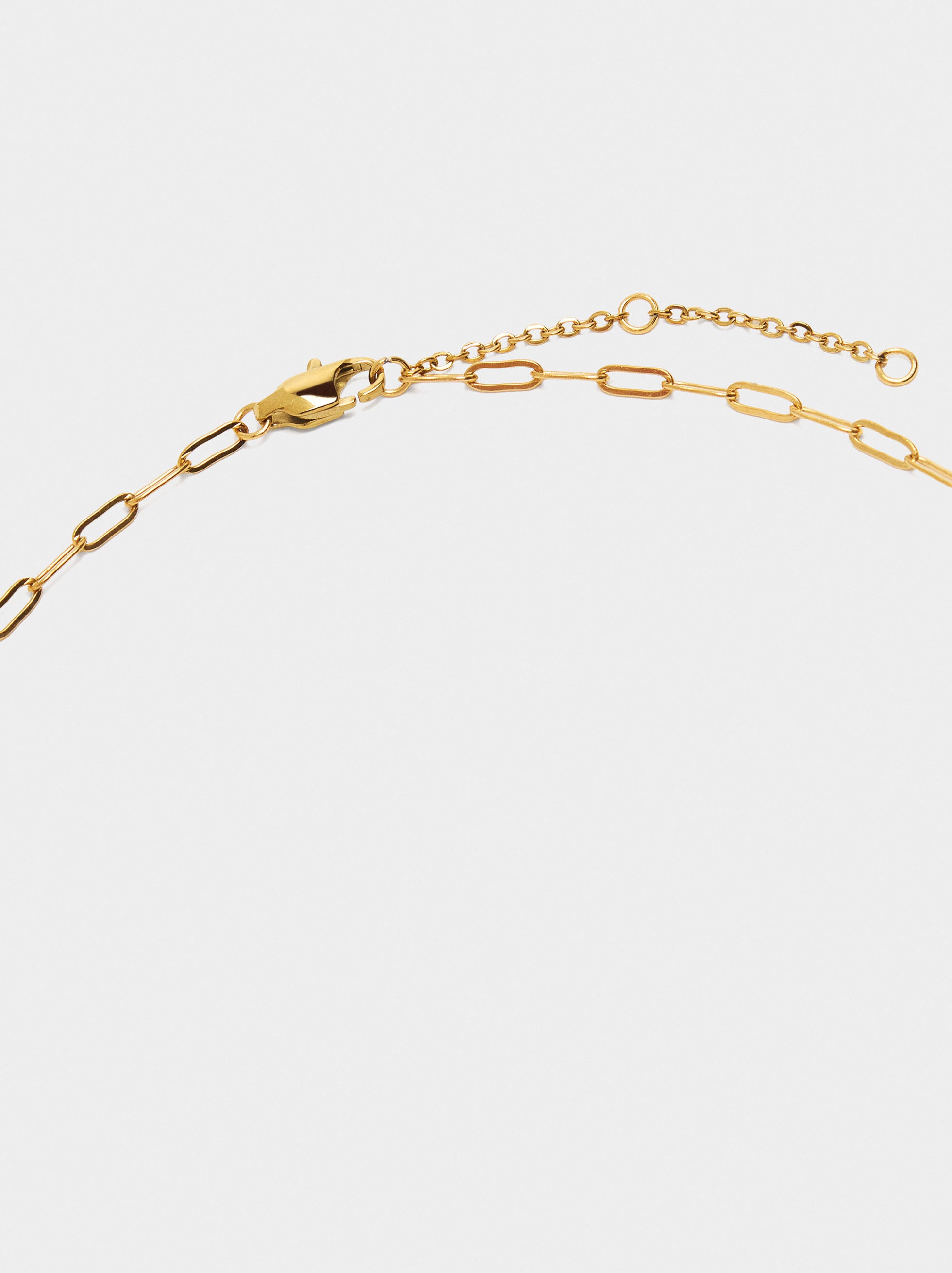 Collar De Eslabones Con Perla - Acero Inoxidable