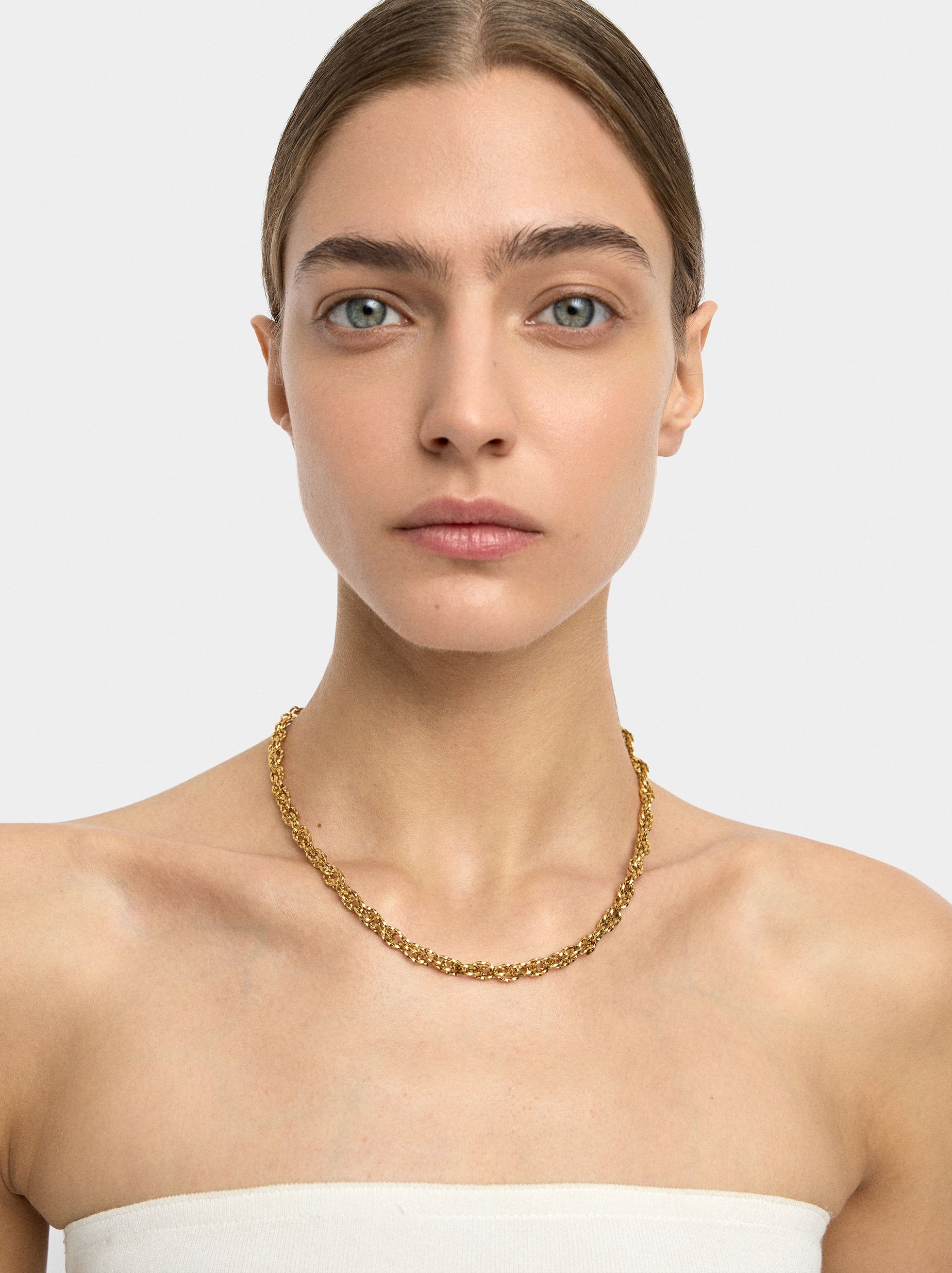 Collar Corto De Eslabones - Acero Inoxidable