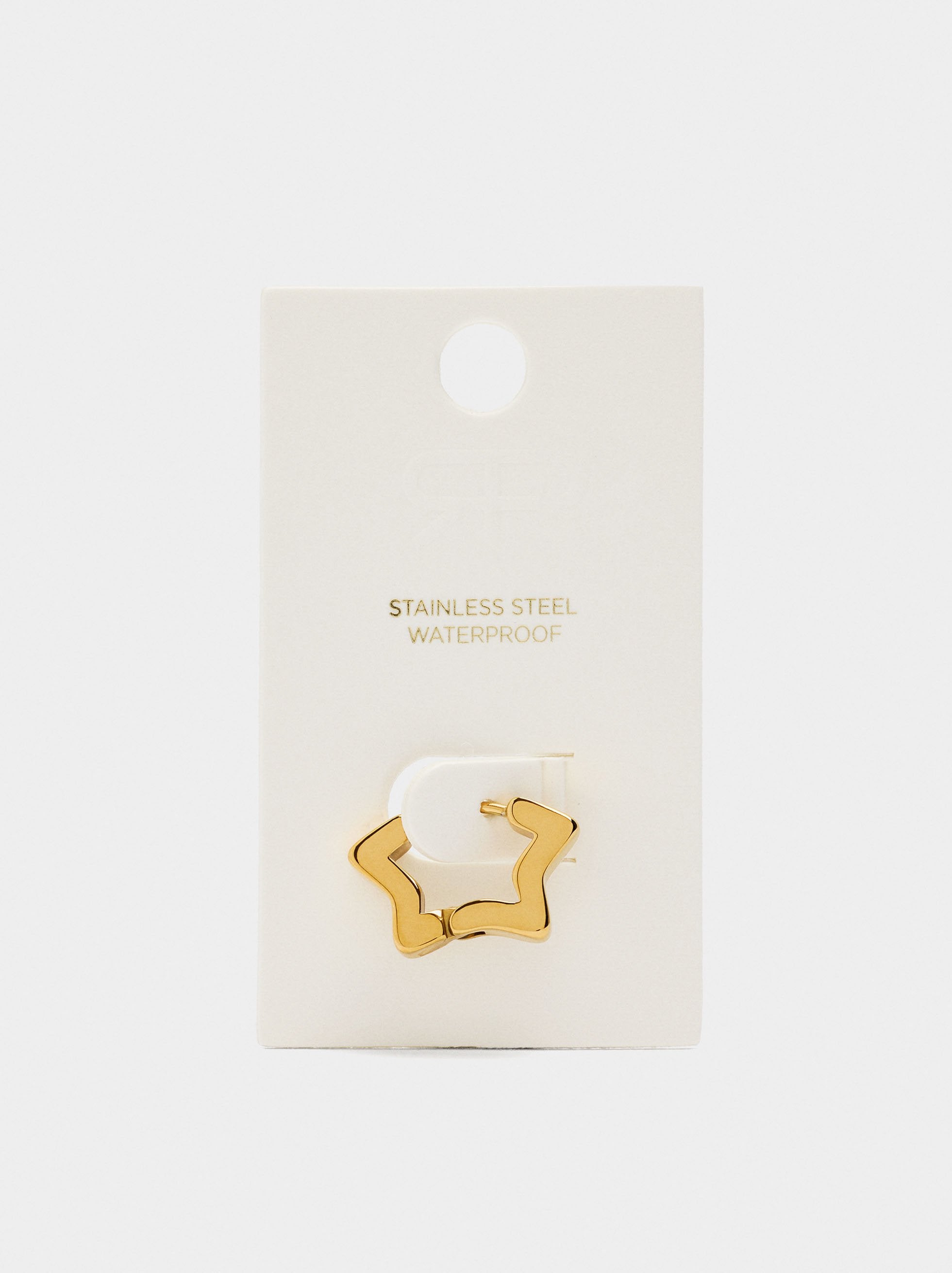 Pendiente Largo Individual Con Cristales - Acero Inoxidable