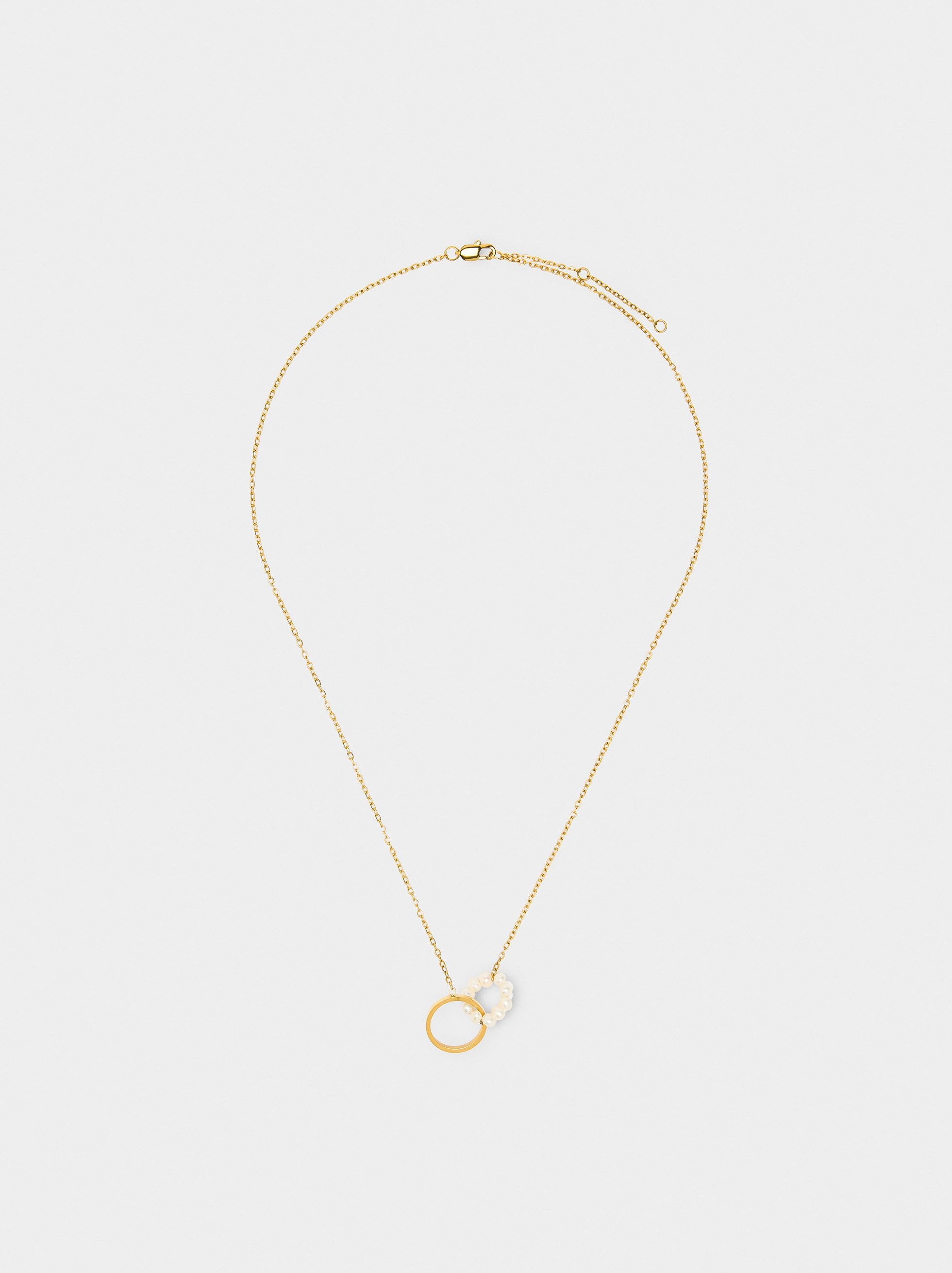 Collar Con Perlas De Agua Dulce - Acero Inoxidable