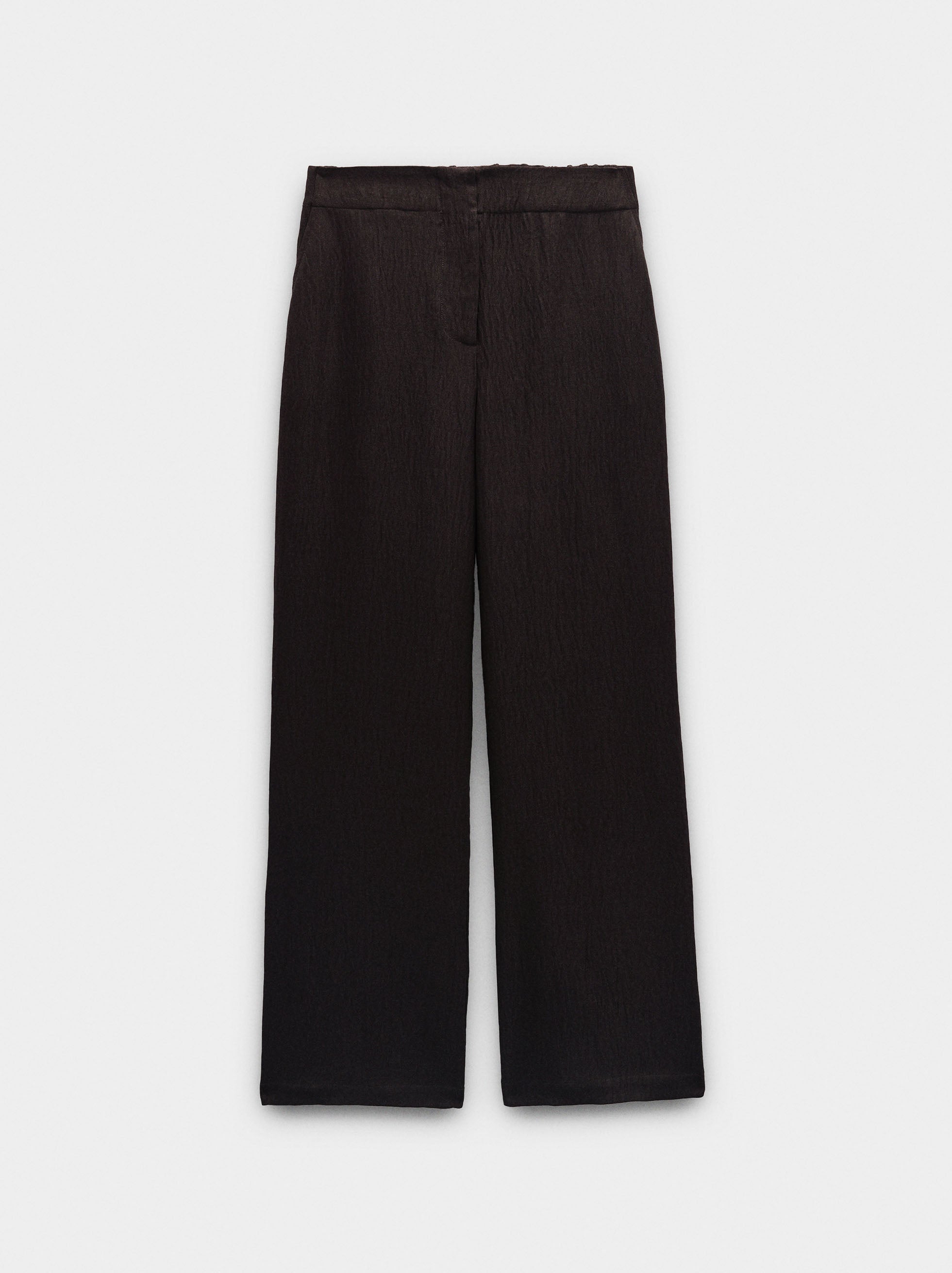 Pantalón Fluido Con Efecto Arrugado