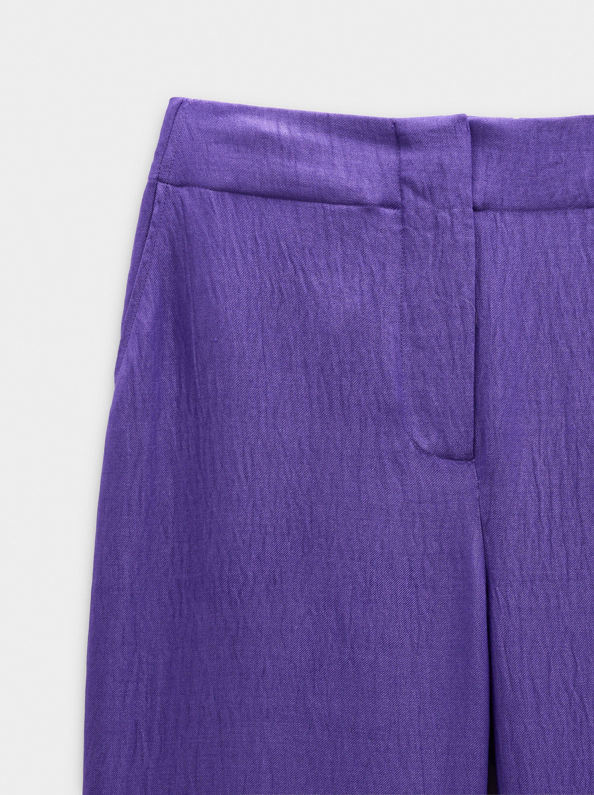 Pantalón Fluido Con Efecto Arrugado