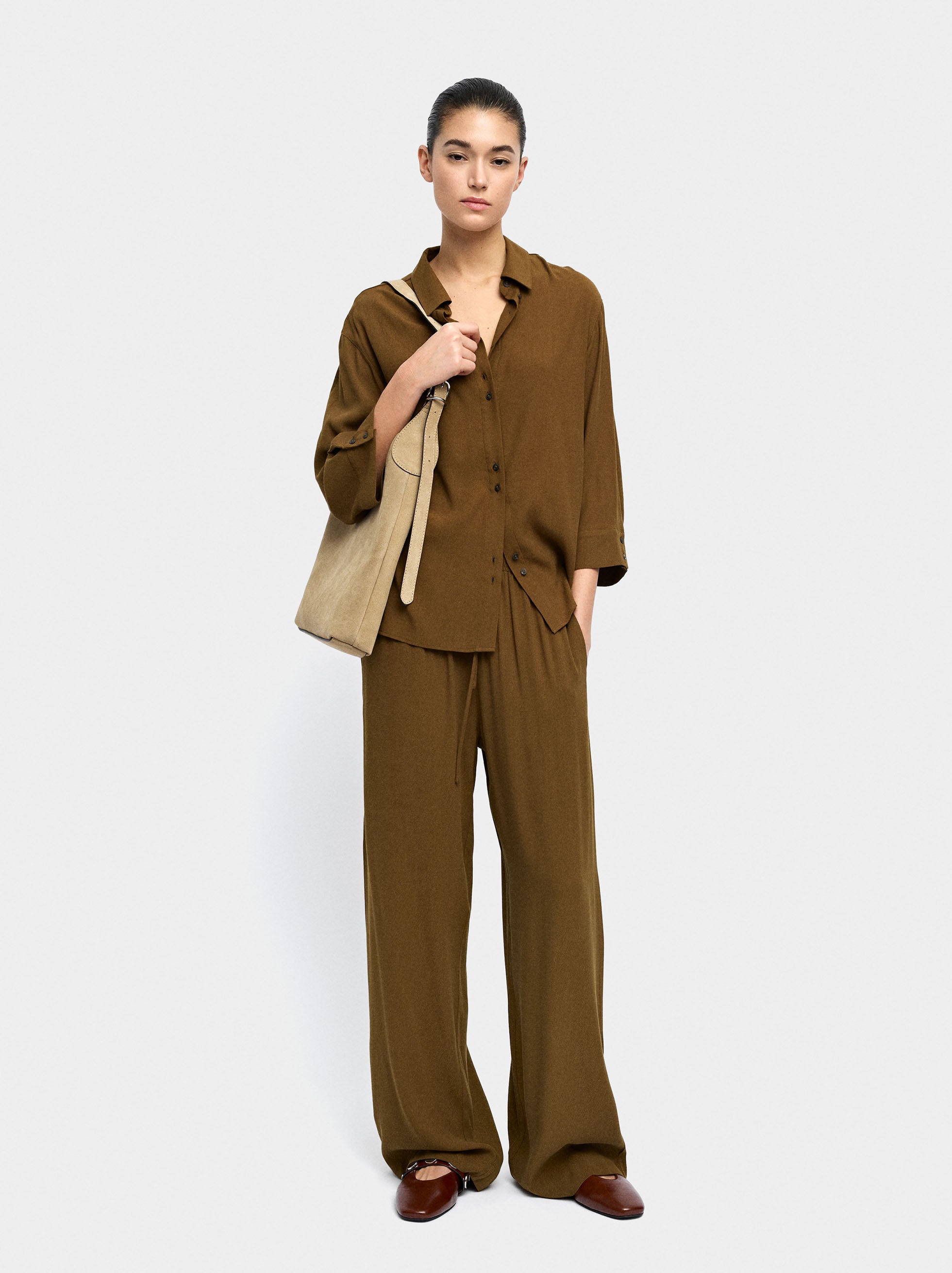 Camisa De Lyocell Con Botones Dobles