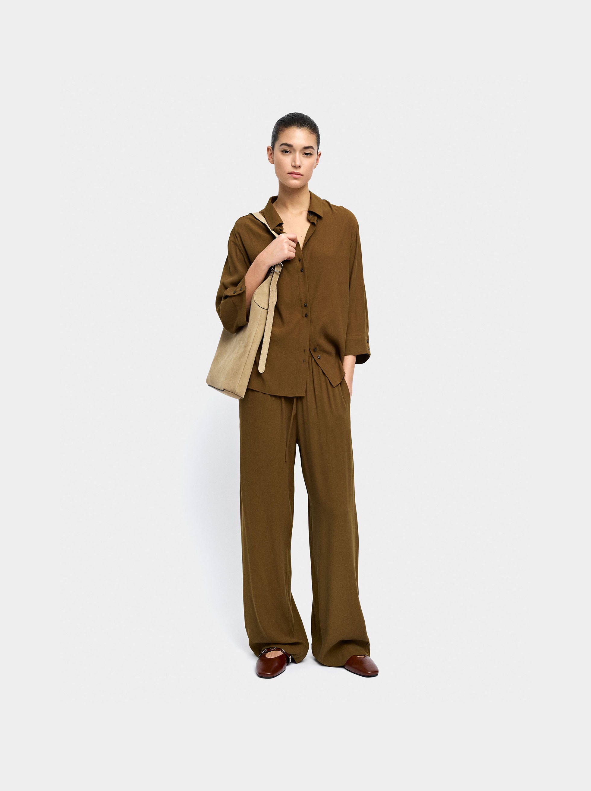 Camisa De Lyocell Con Botones Dobles