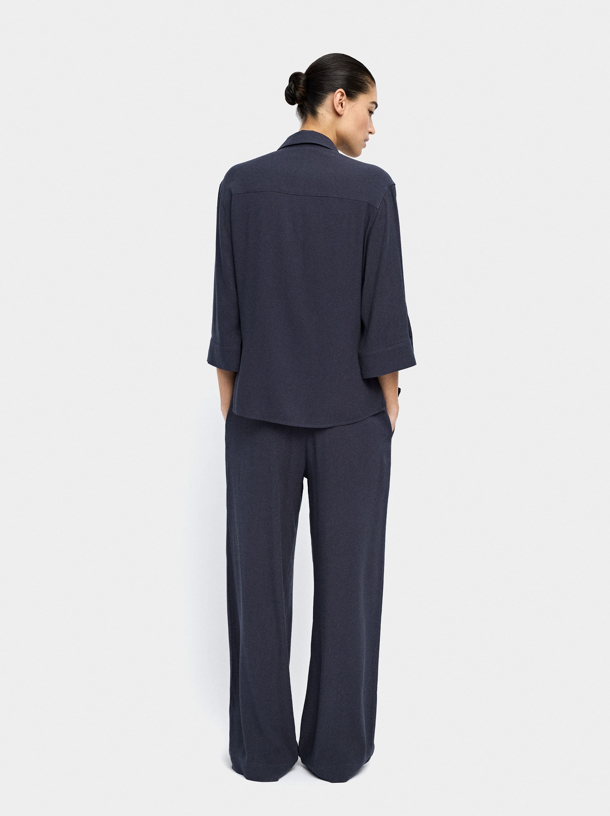 Camisa De Lyocell Con Botones Dobles