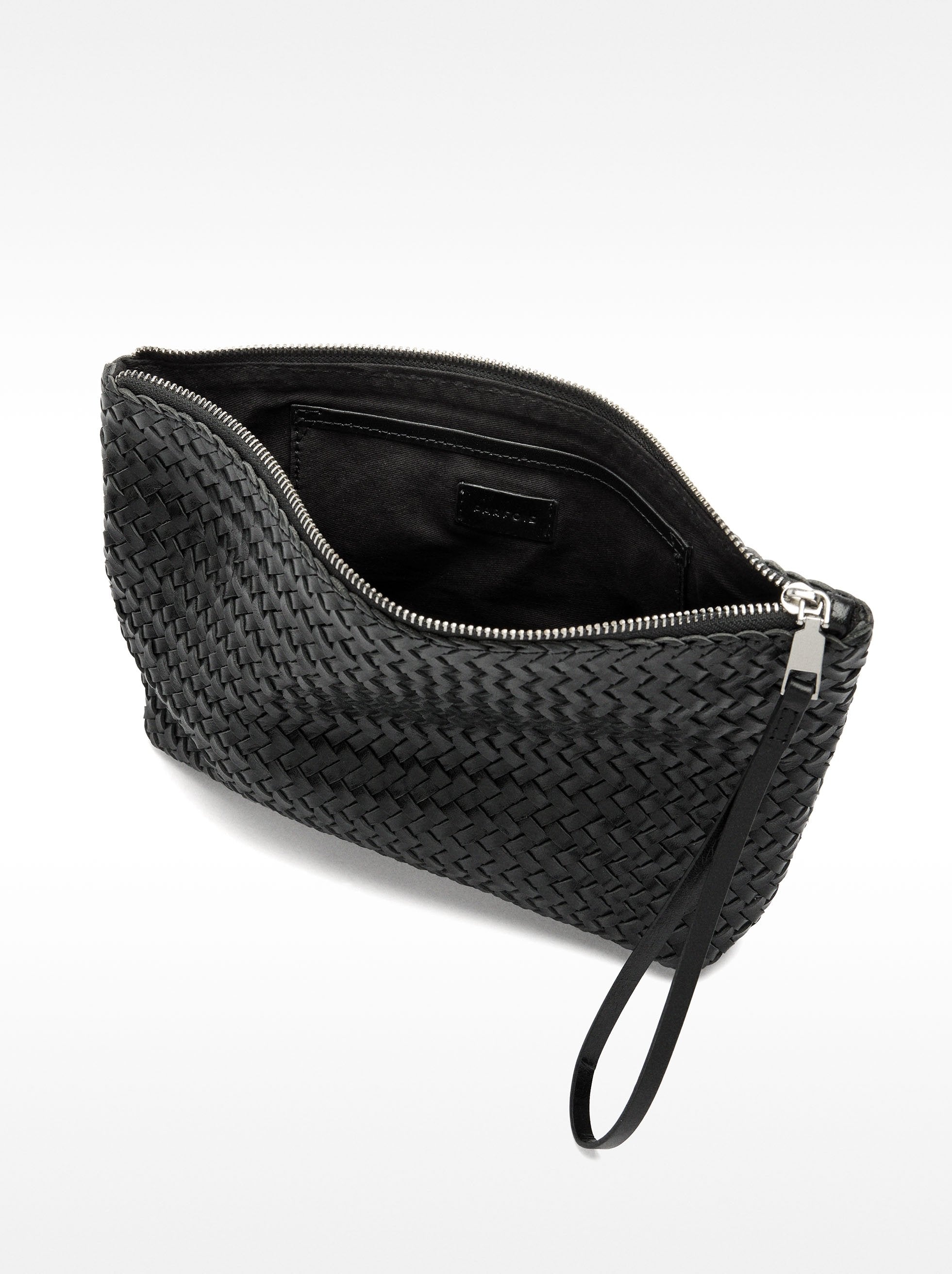 Bolso De Mano De Piel Trenzada