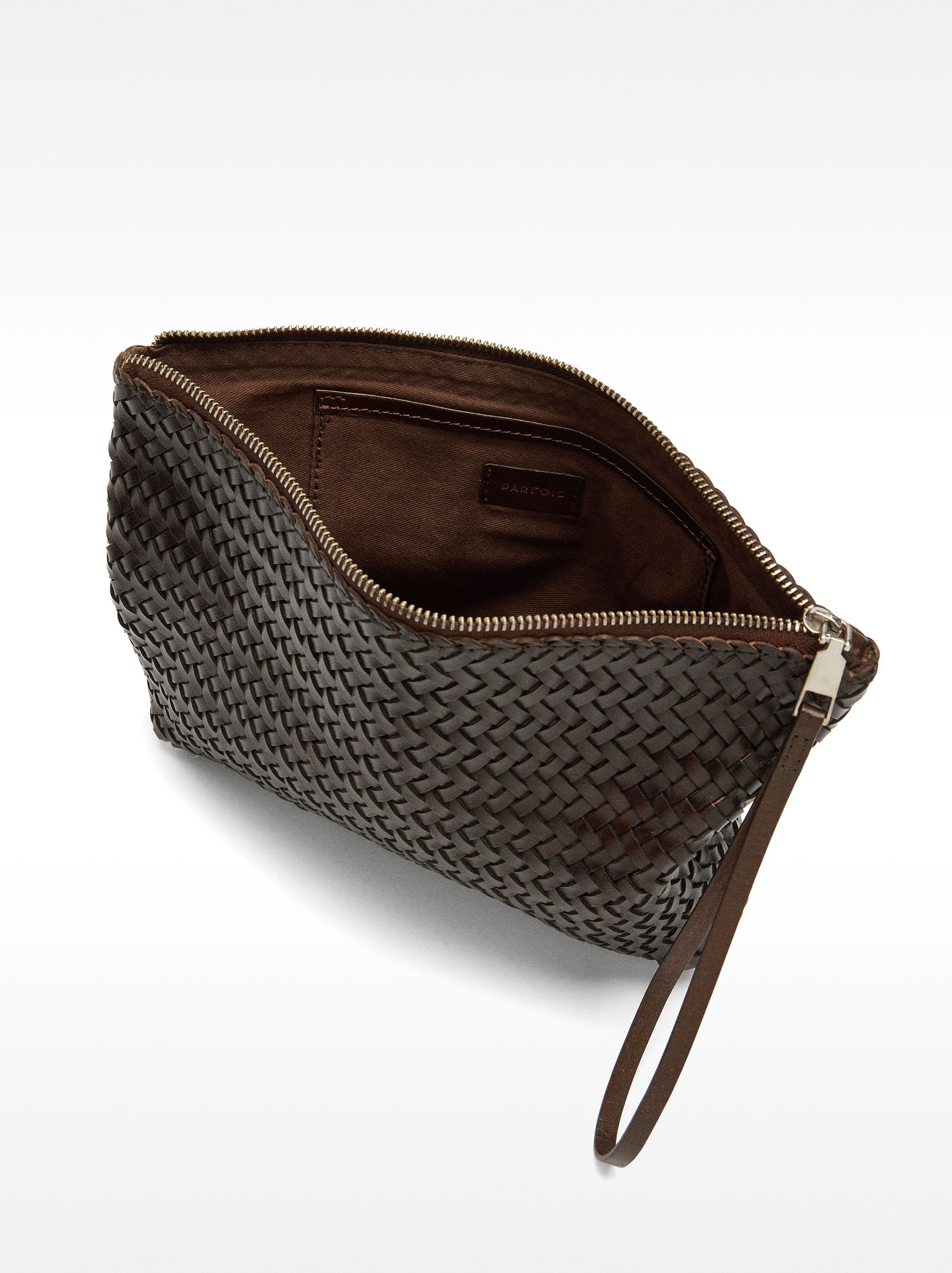 Bolso De Mano De Piel Trenzada