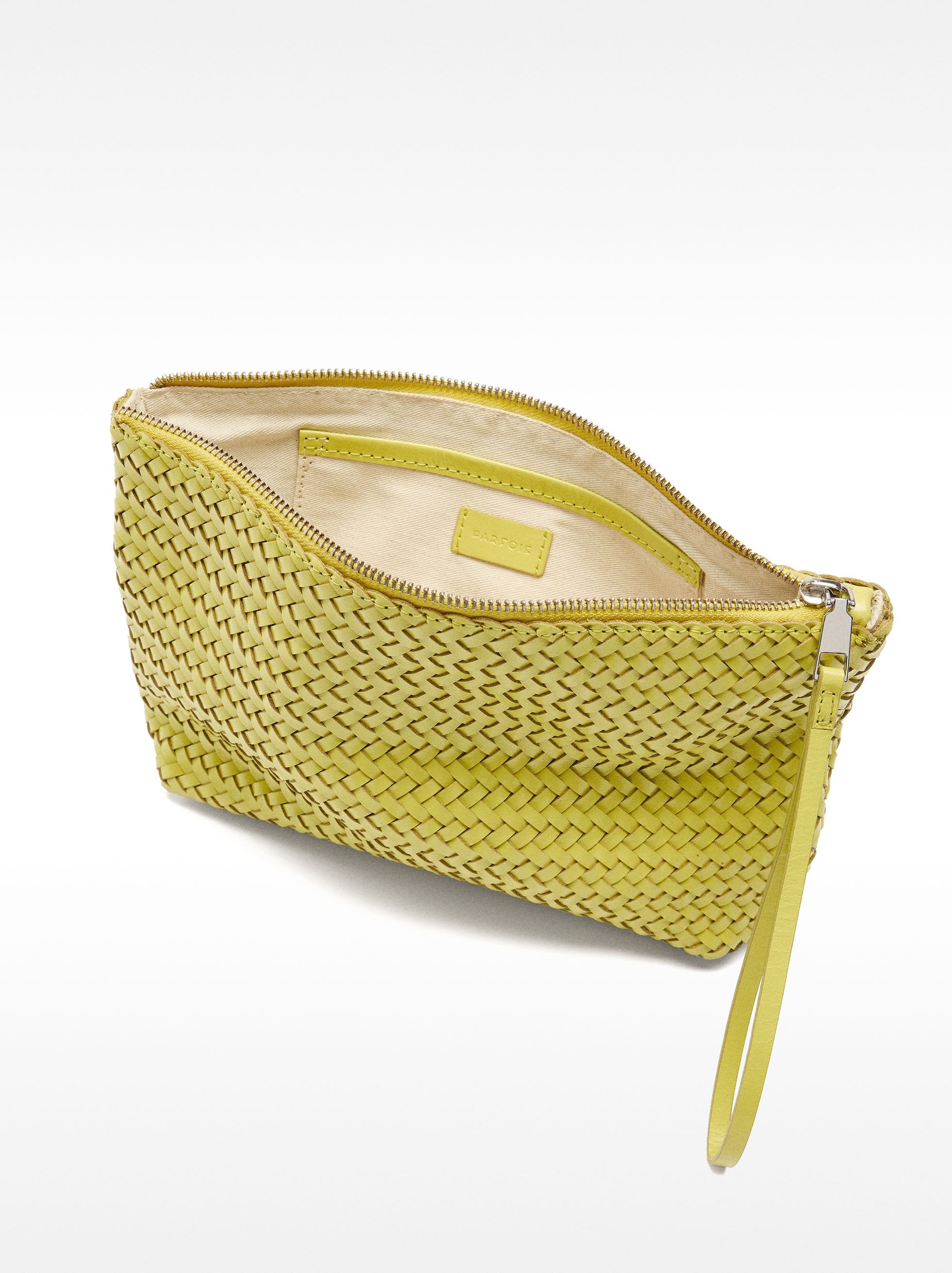 Bolso De Mano De Piel Trenzada