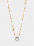 Collar Corto Bicolor Con Cristales - Acero Inoxidable