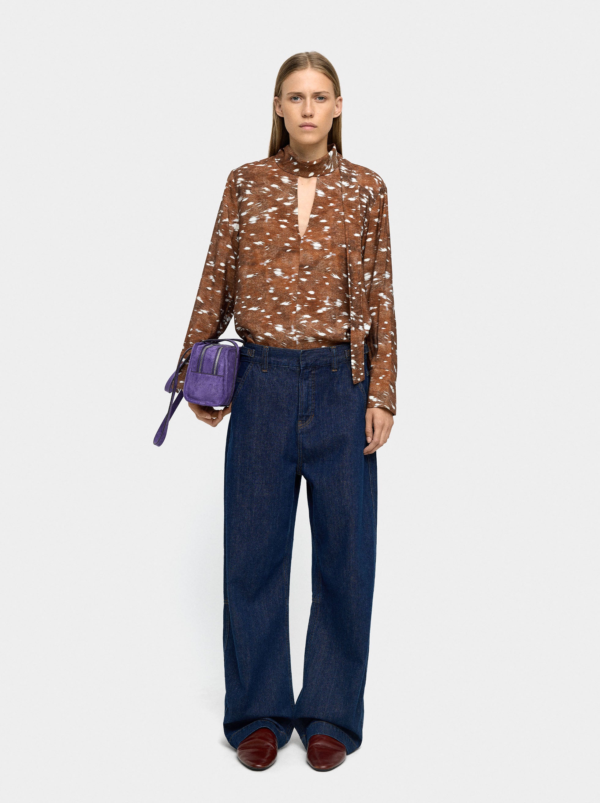 Blusa De Manga Larga Con Estampado Animal