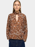 Blusa De Manga Larga Con Estampado Animal
