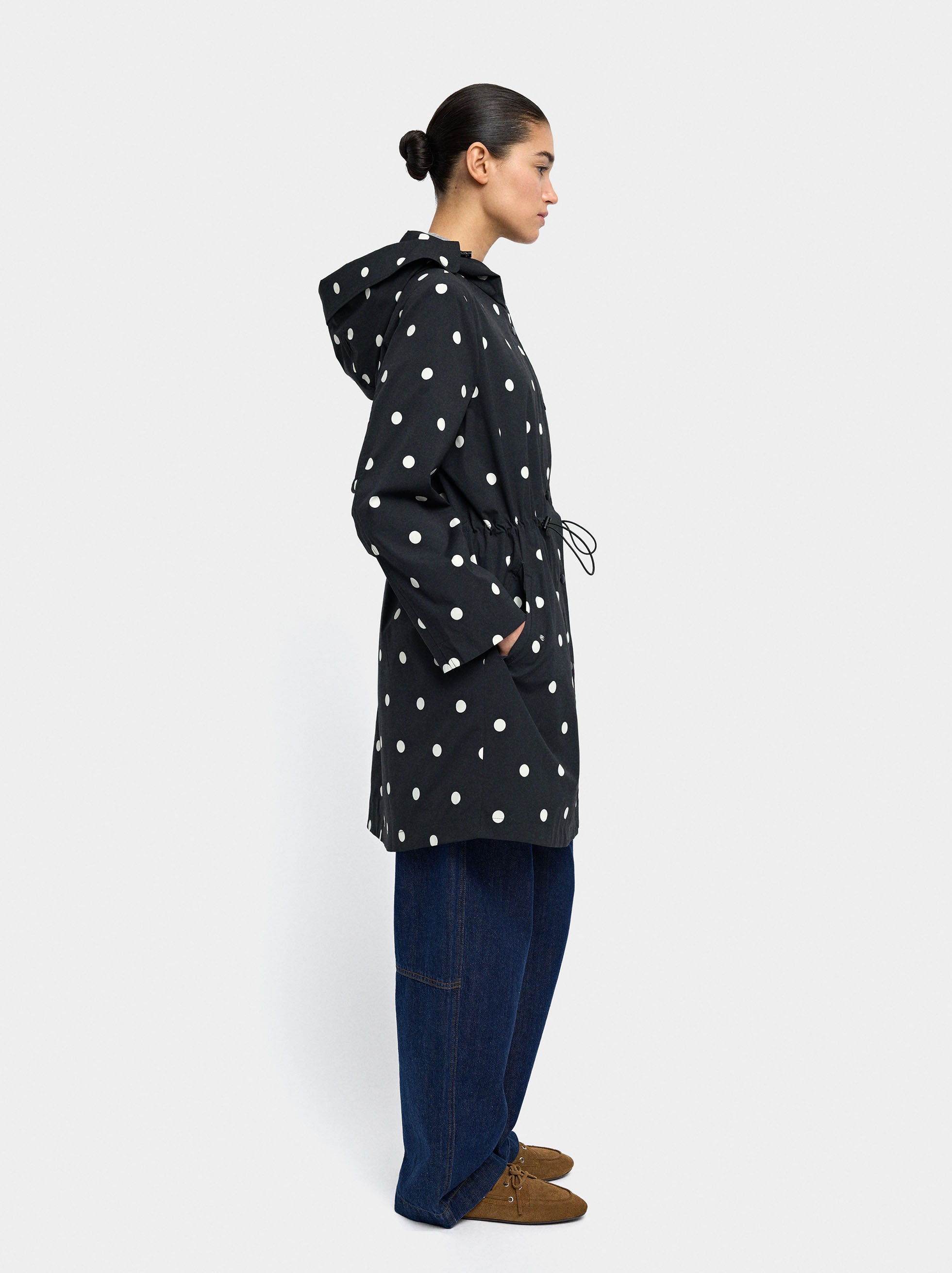 Chubasquero De Lunares Con Capucha