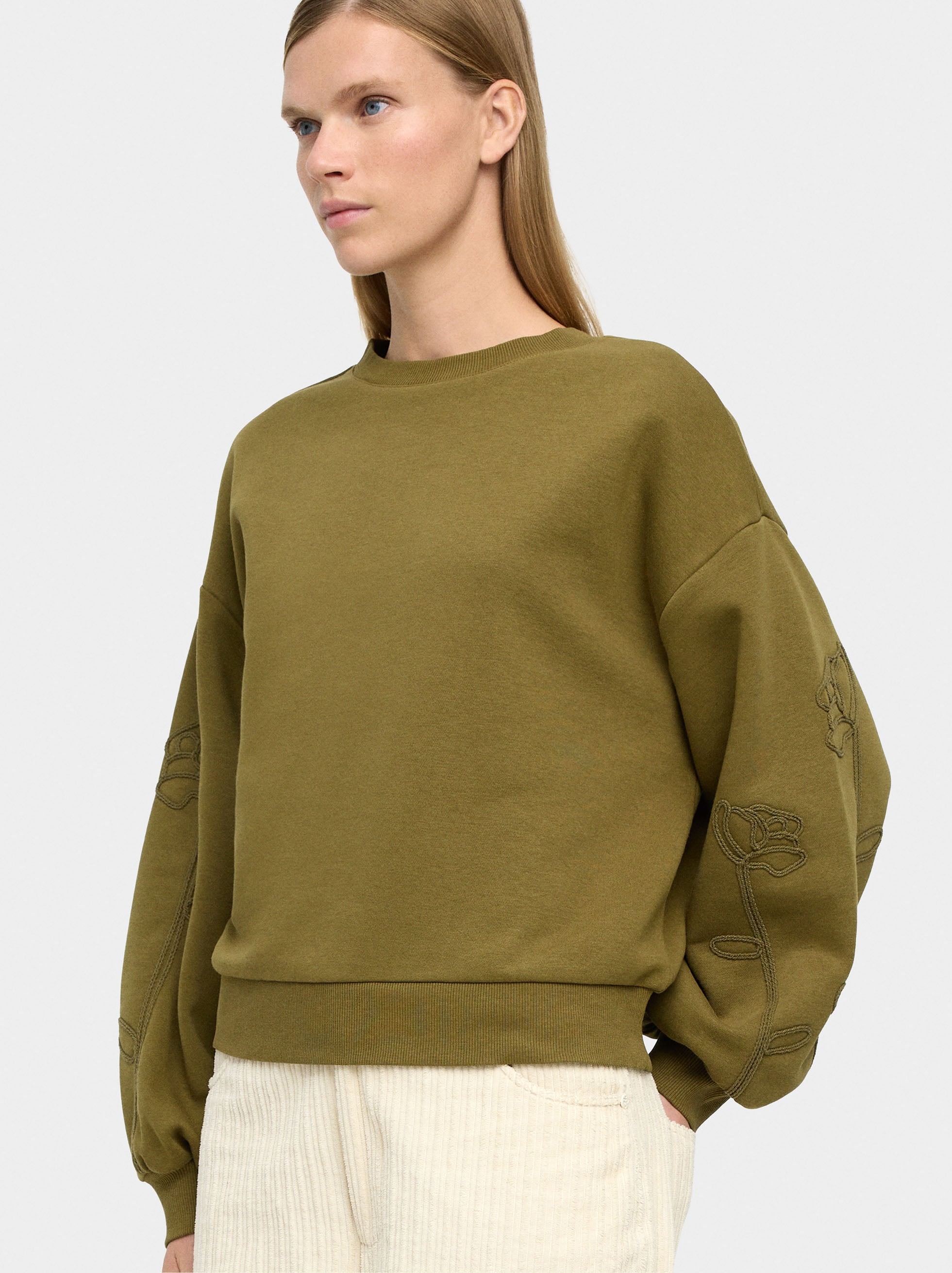 Sudadera De Algodón Con Flor