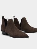 Botines Cowboy De Piel Con Aberturas