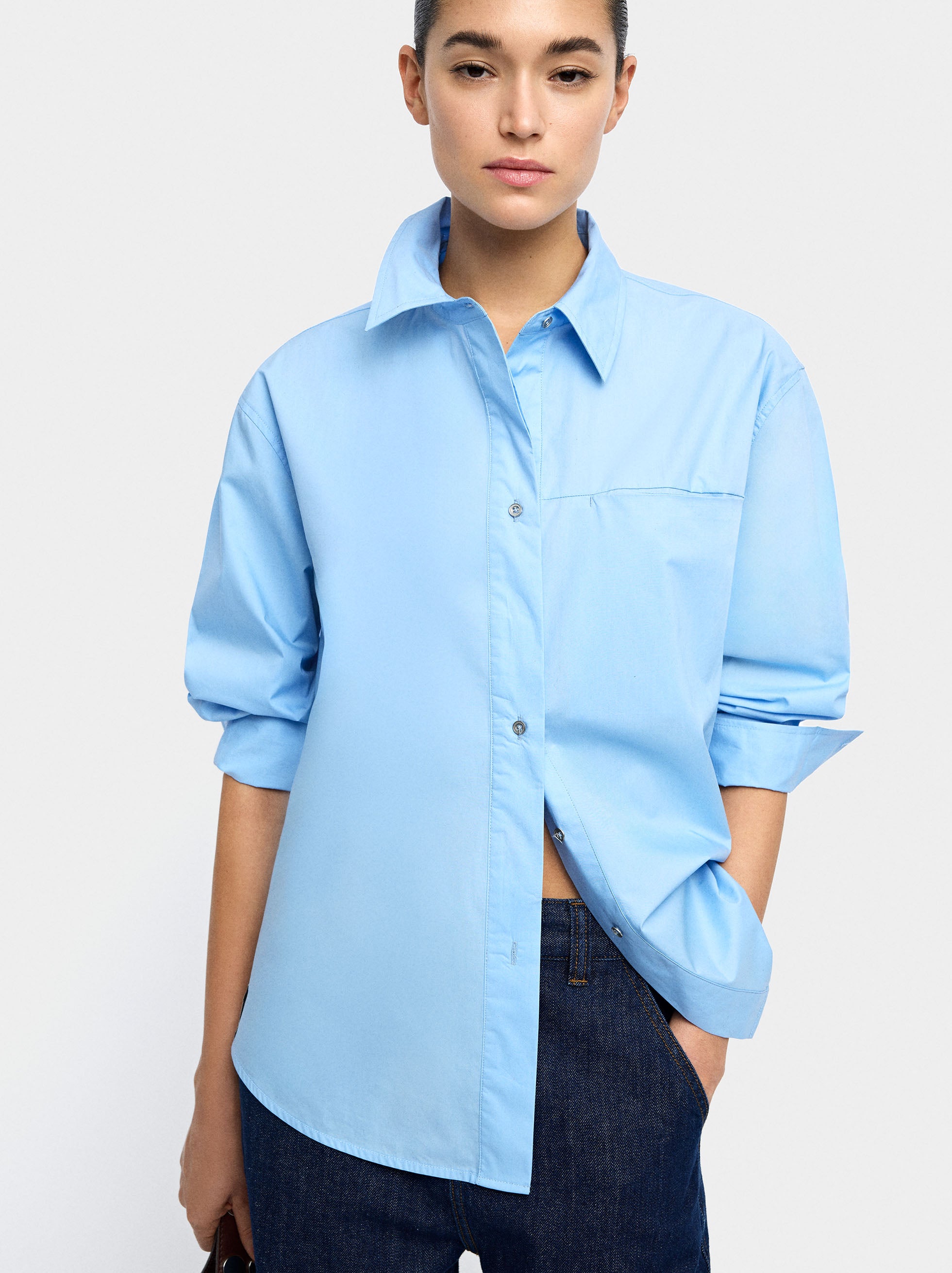 Camisa De Manga Larga 100% Algodón