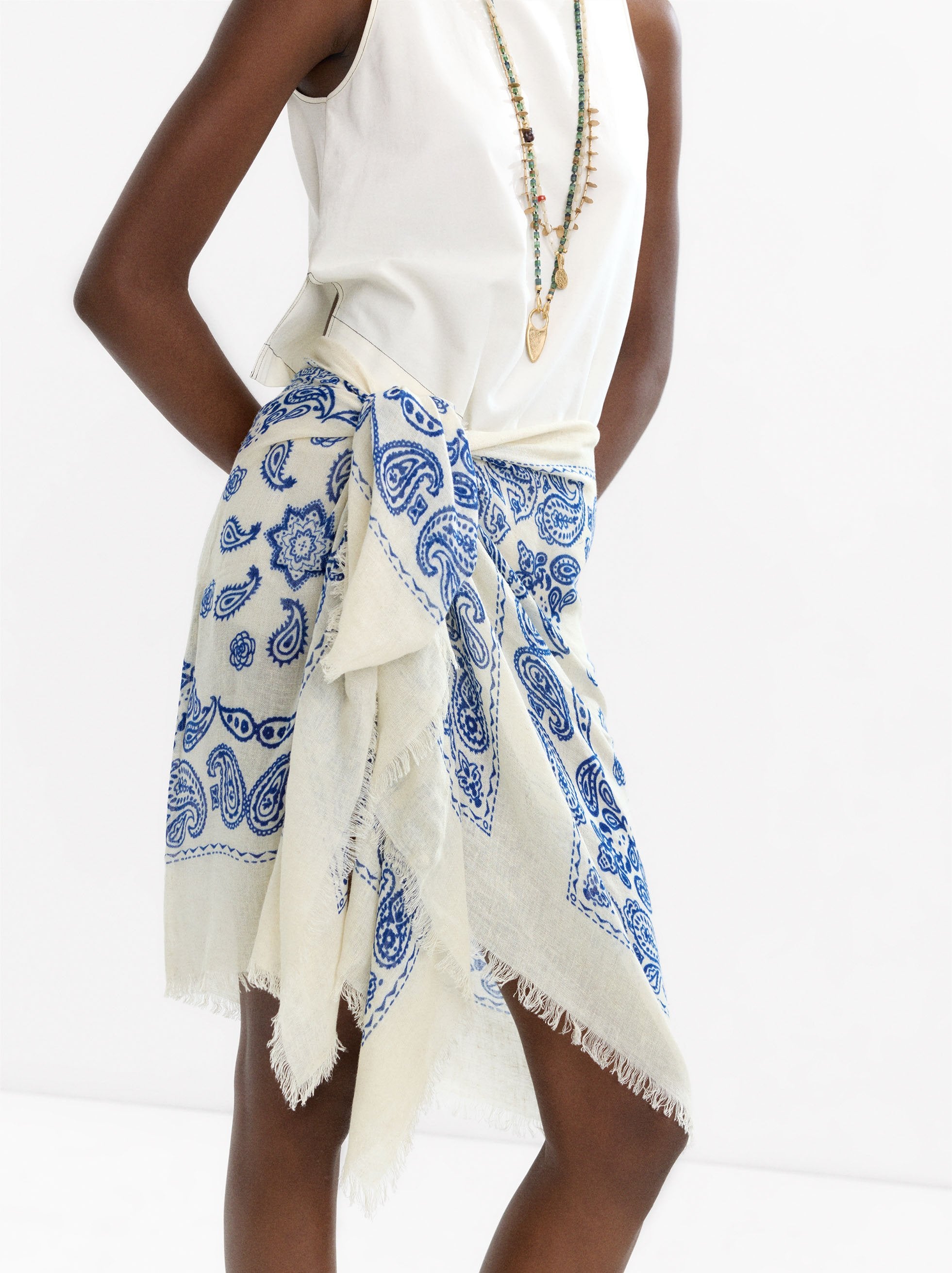 Pañuelo De Lino Estampada