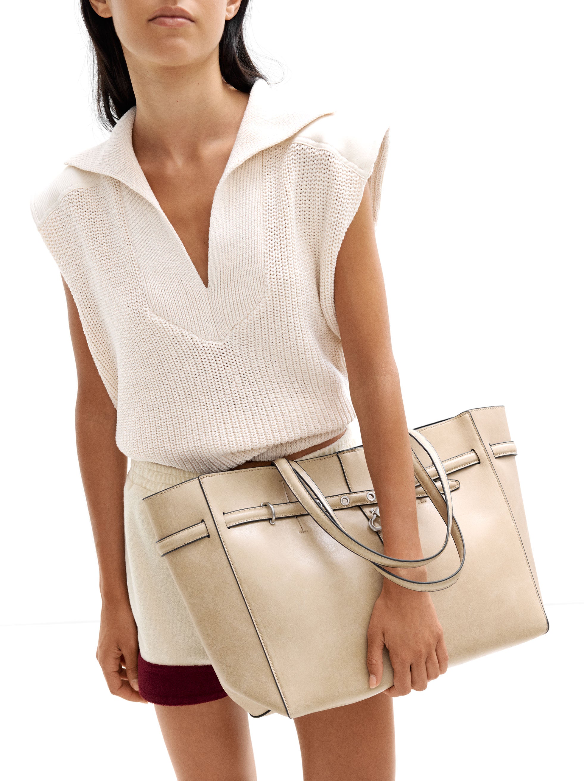 Bolso Shopper Efecto Craquelado