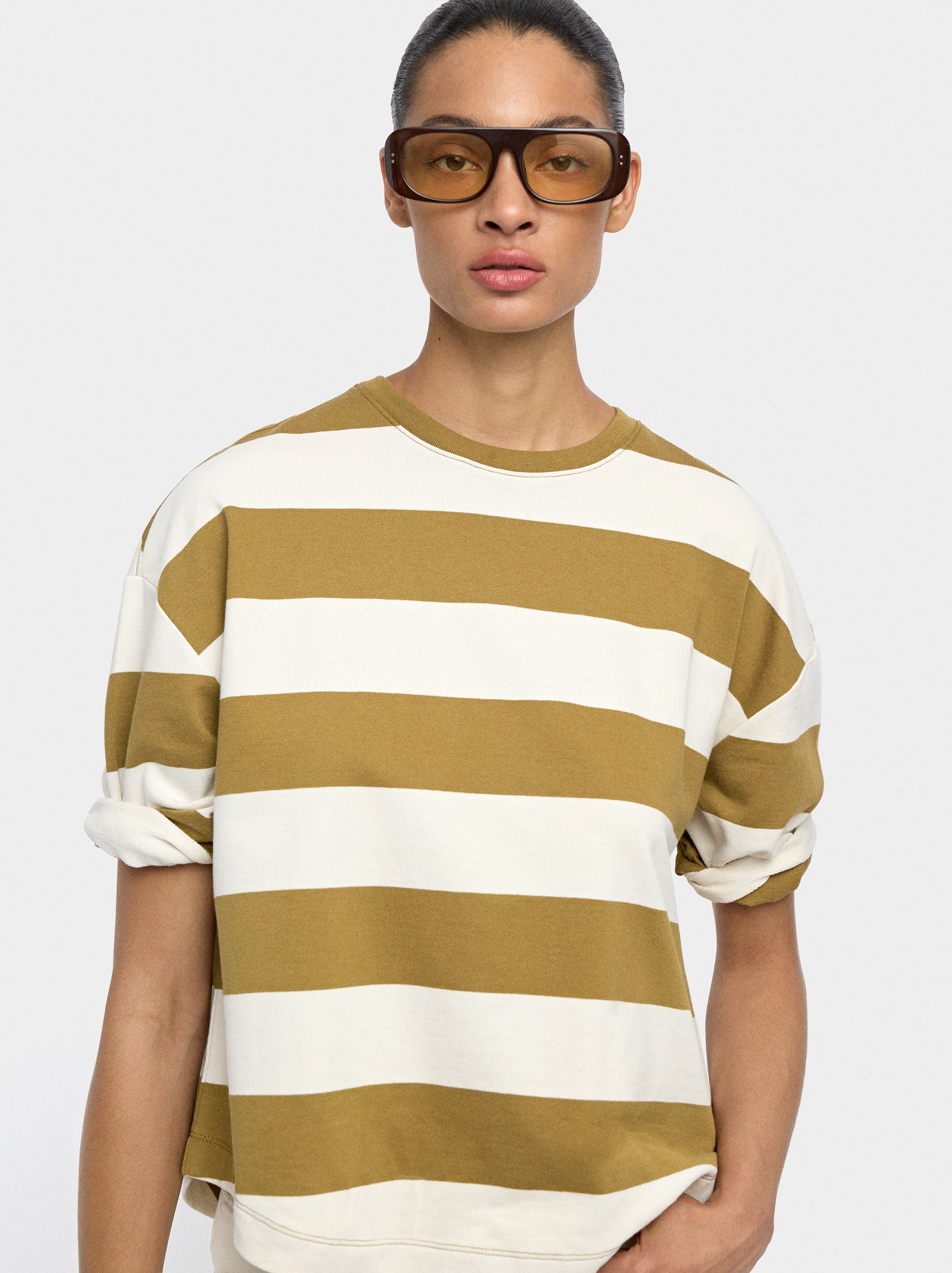 Camiseta A Rayas 100% Algodón