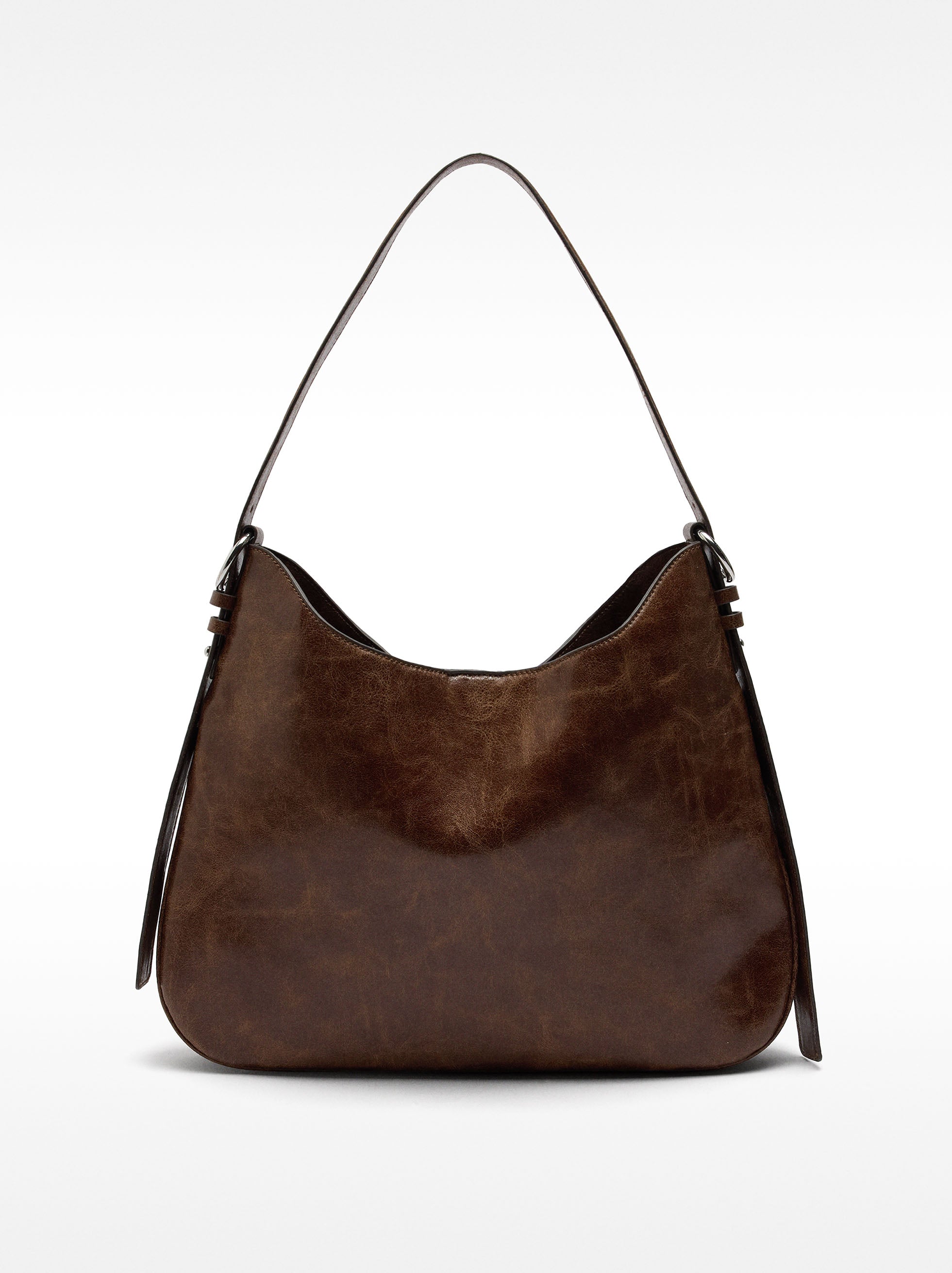 Bolso De Hombro Efecto Craquelado