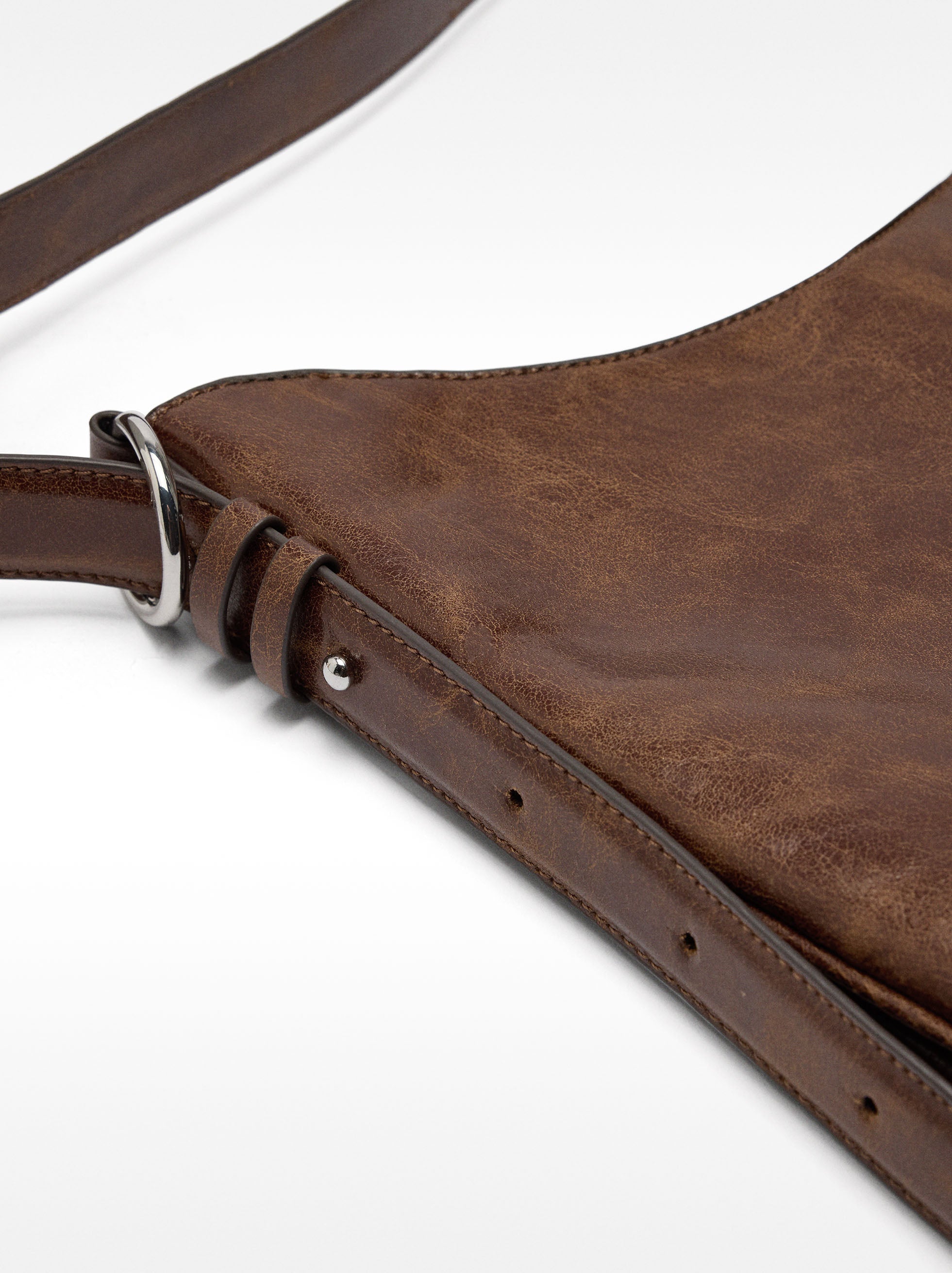 Bolso De Hombro Efecto Craquelado