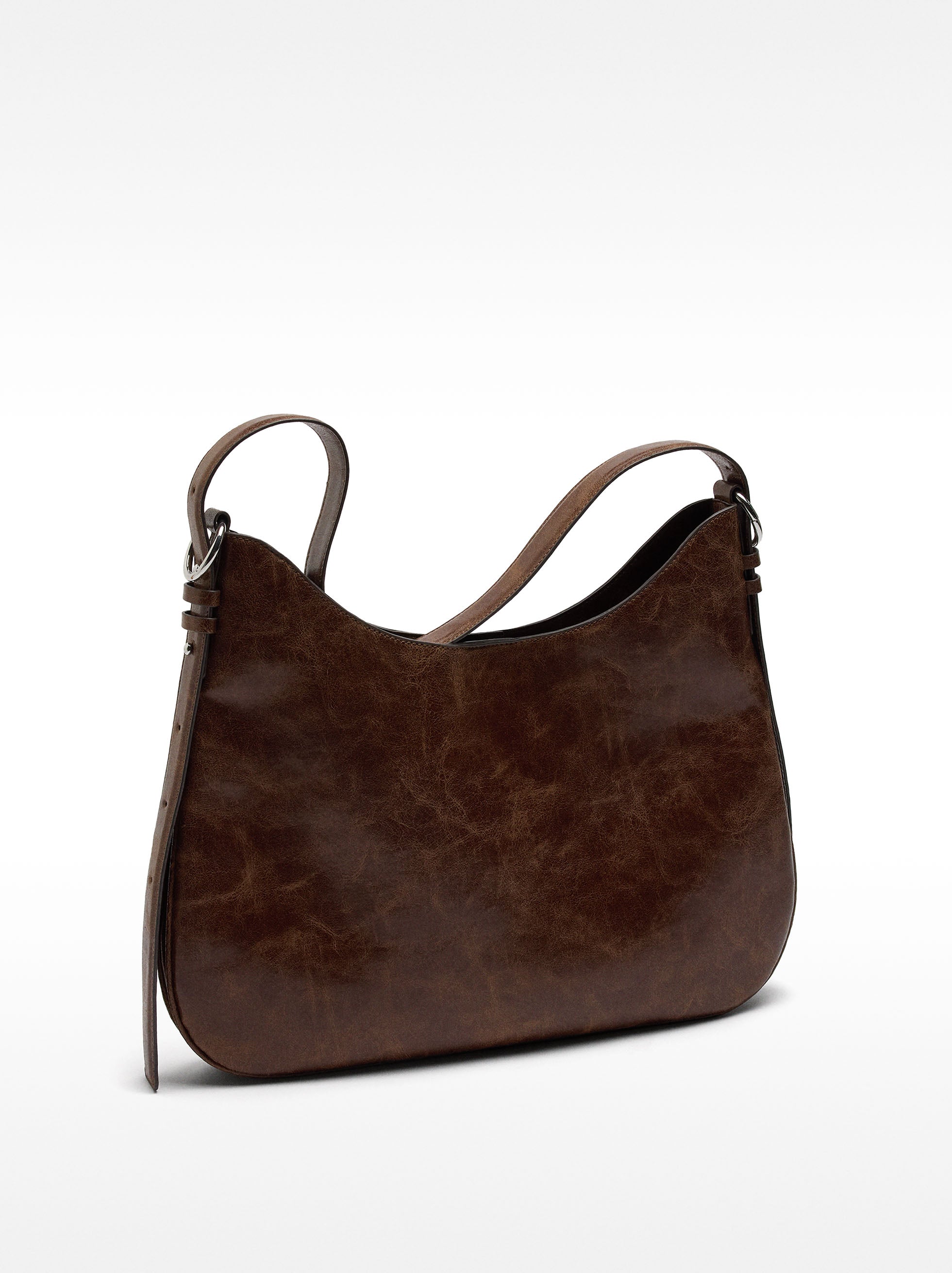 Bolso De Hombro Efecto Craquelado