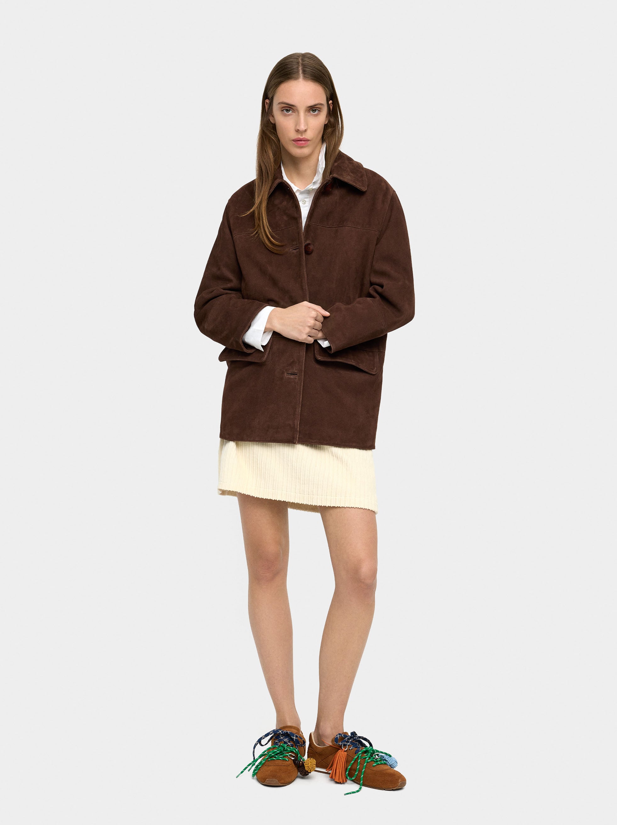 Chaqueta De Piel Con Bolsillos