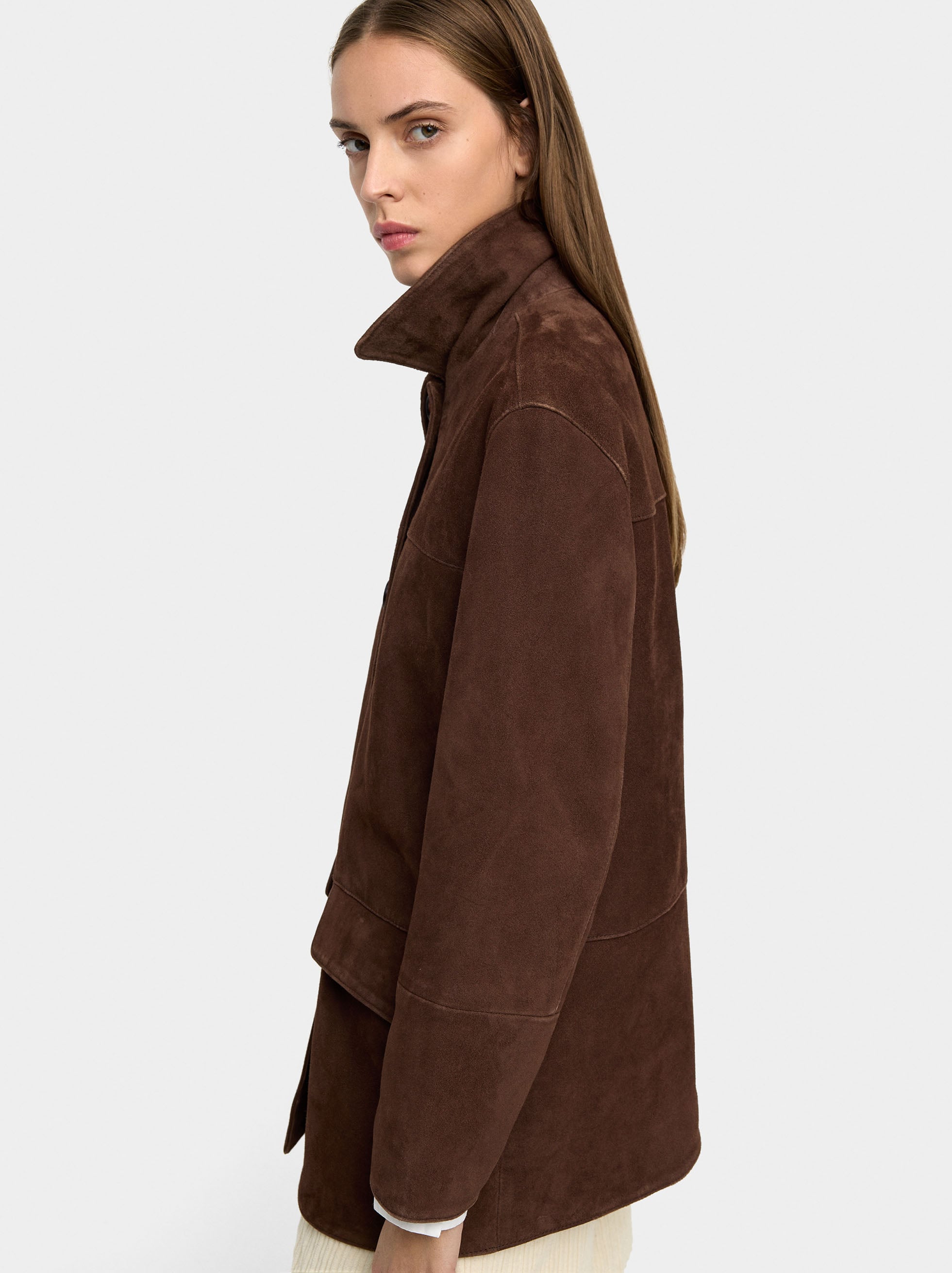 Chaqueta De Piel Con Bolsillos