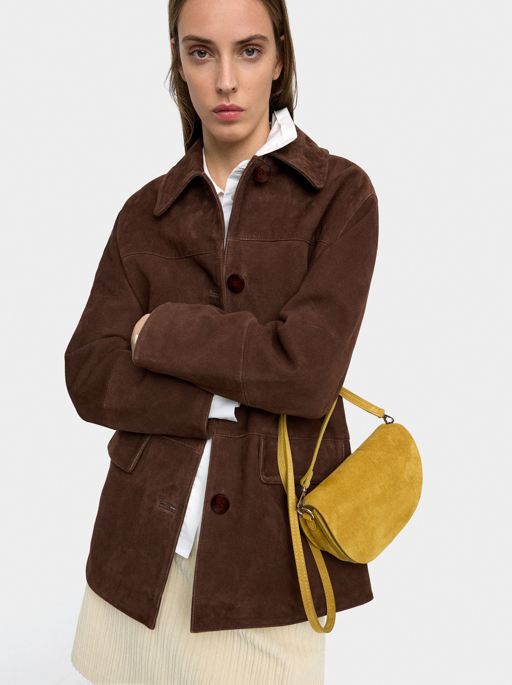Chaqueta De Piel Con Bolsillos