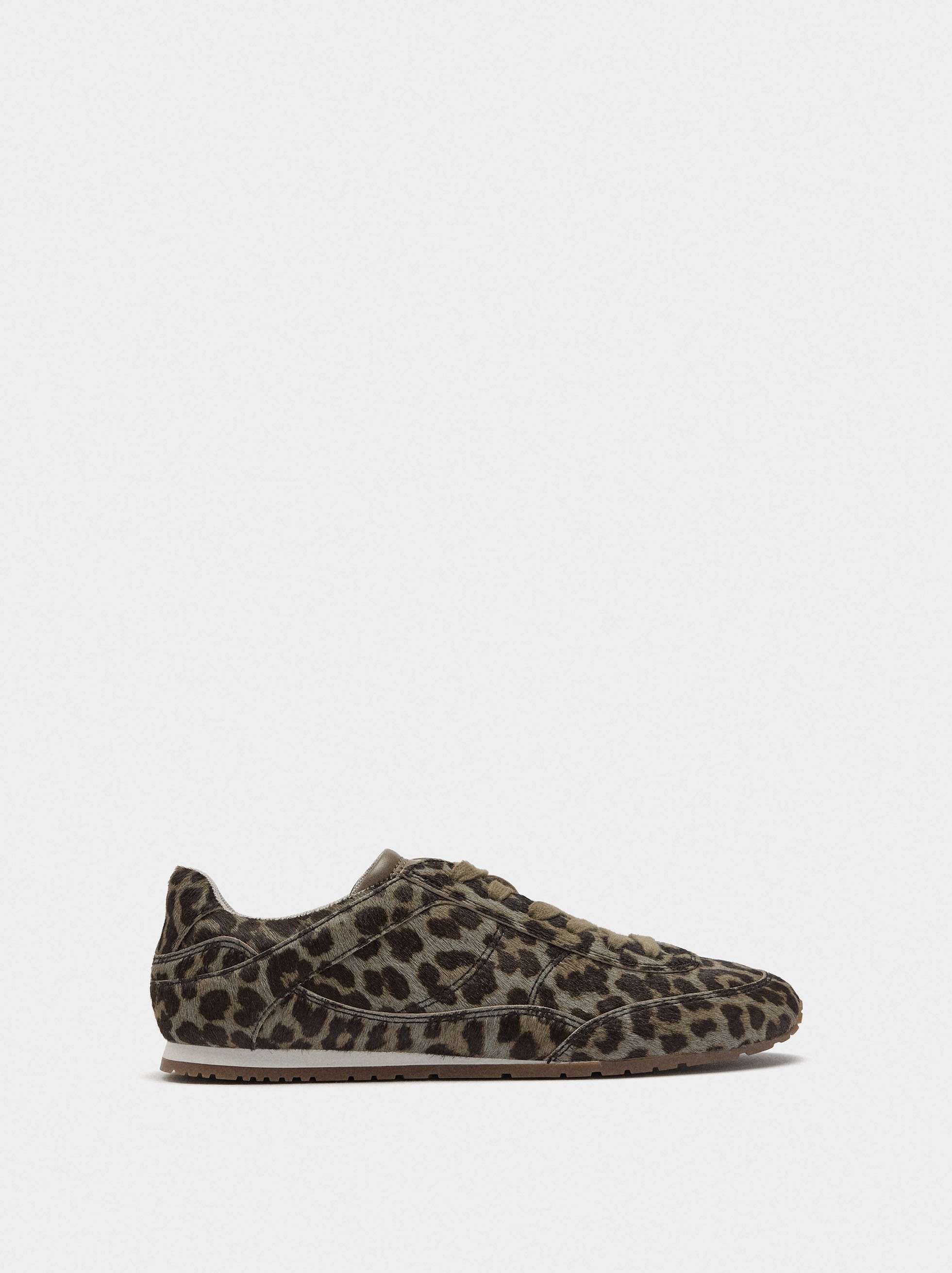 Zapatillas De Piel Estampado Animal