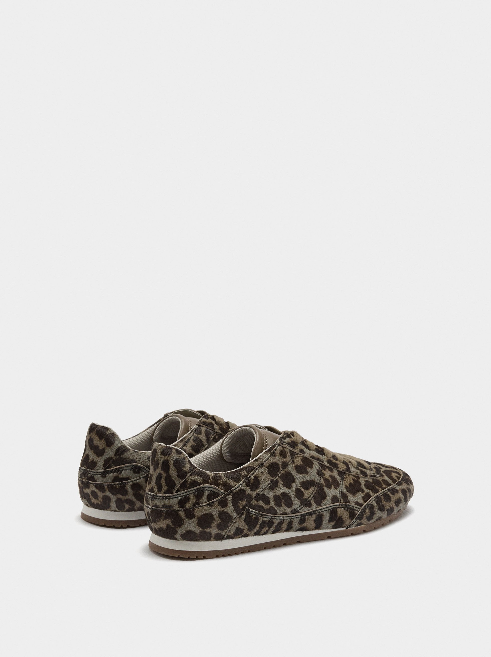 Zapatillas De Piel Estampado Animal