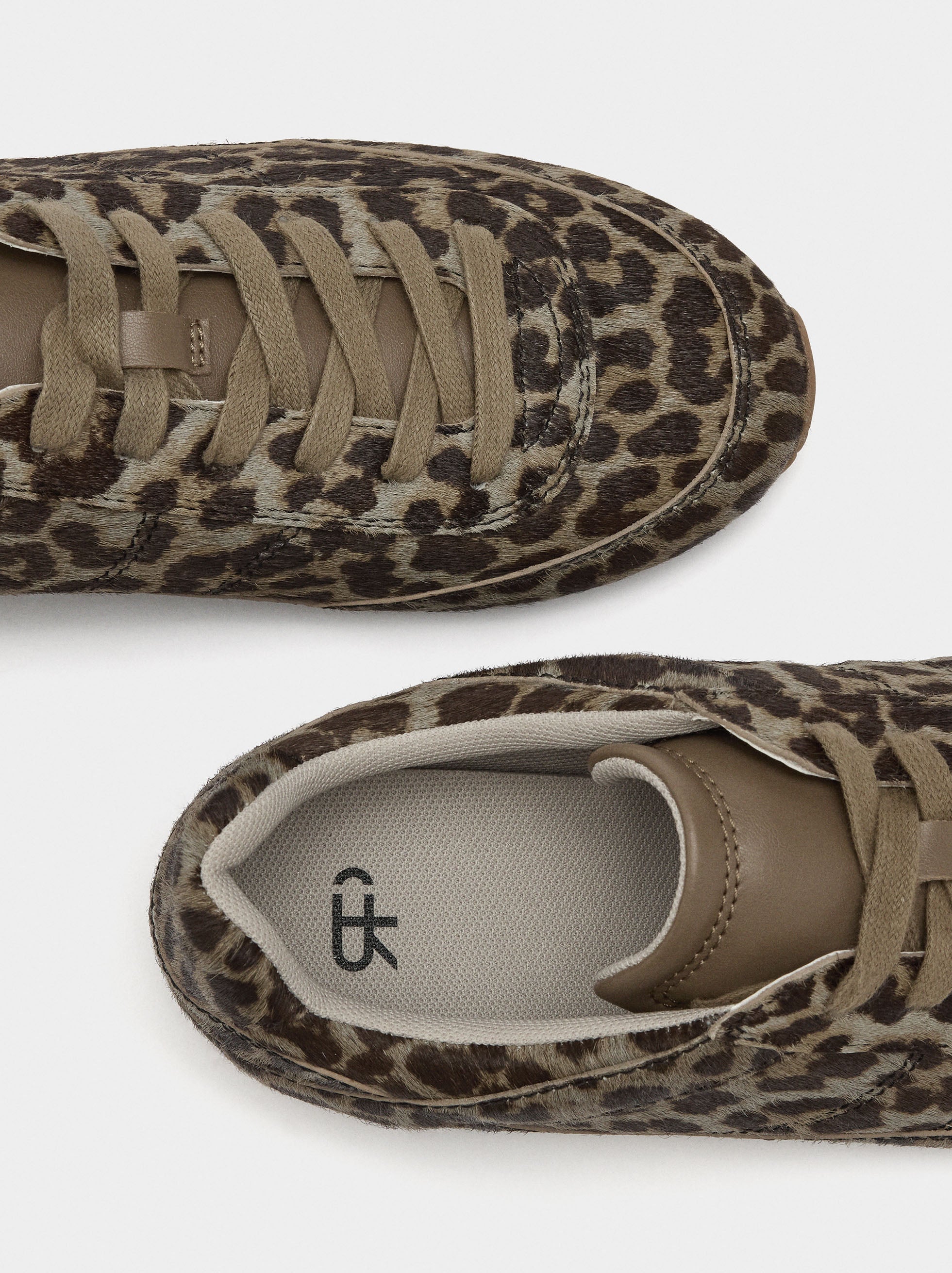 Zapatillas De Piel Estampado Animal