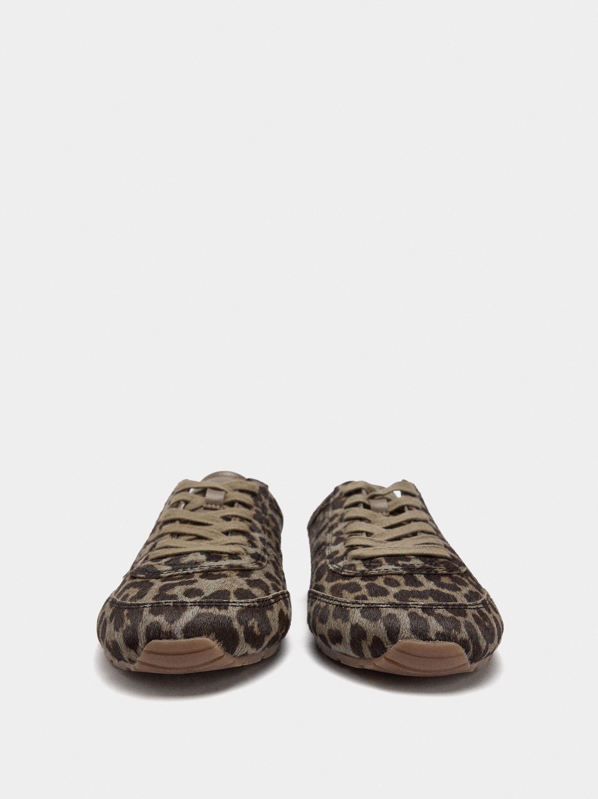 Zapatillas De Piel Estampado Animal