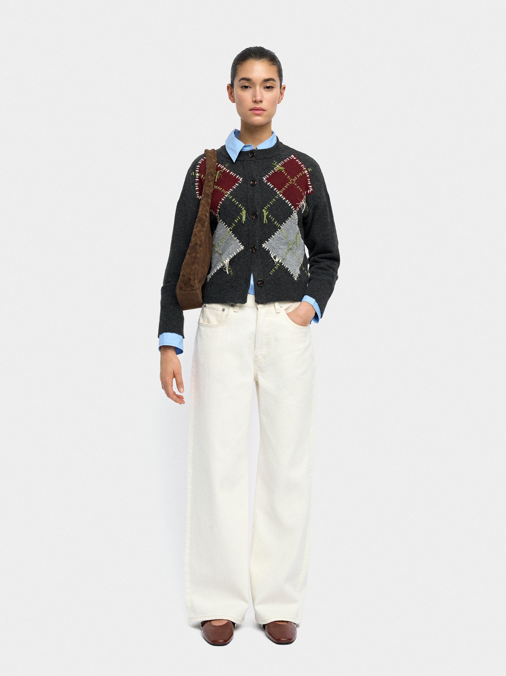 Cárdigan De Punto Con Rombos