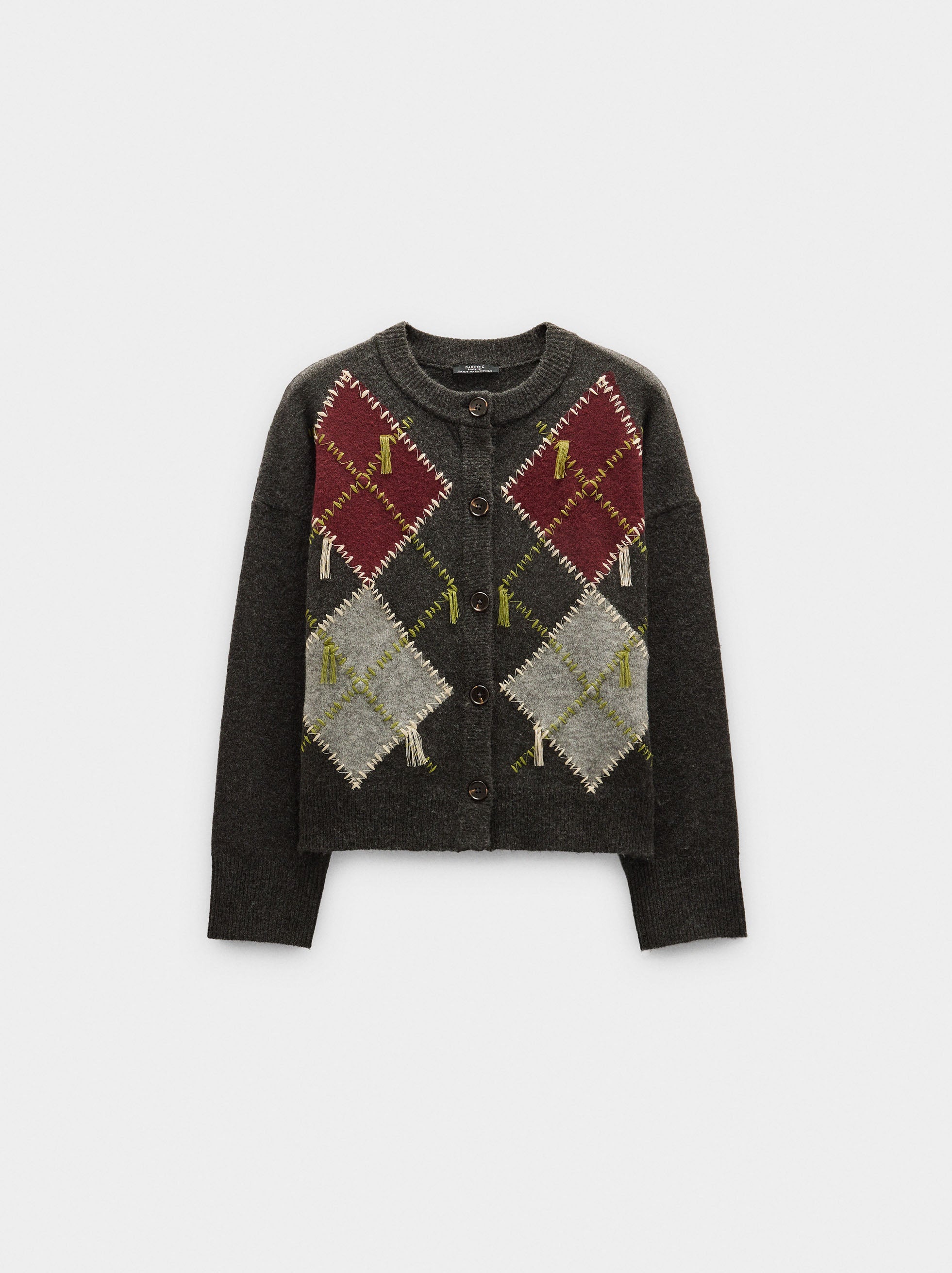 Cárdigan De Punto Con Rombos