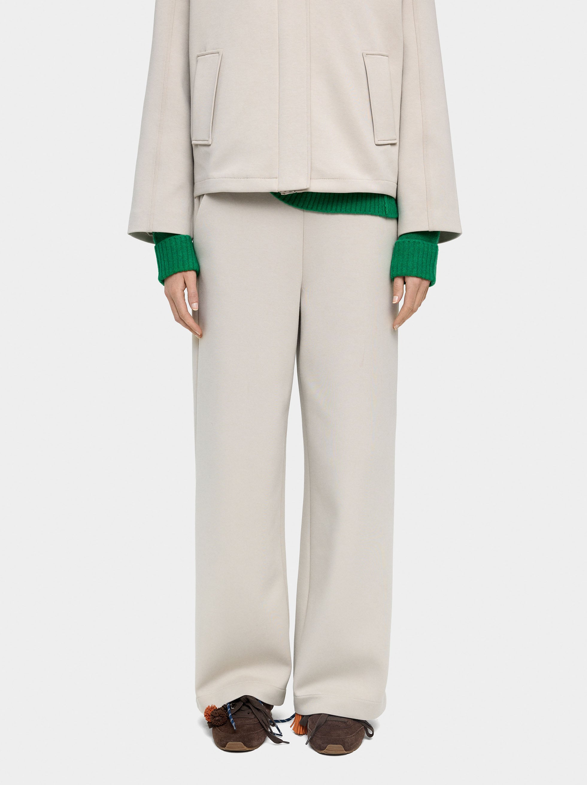 Pantalón Con Cintura Elástica Y Bolsillos