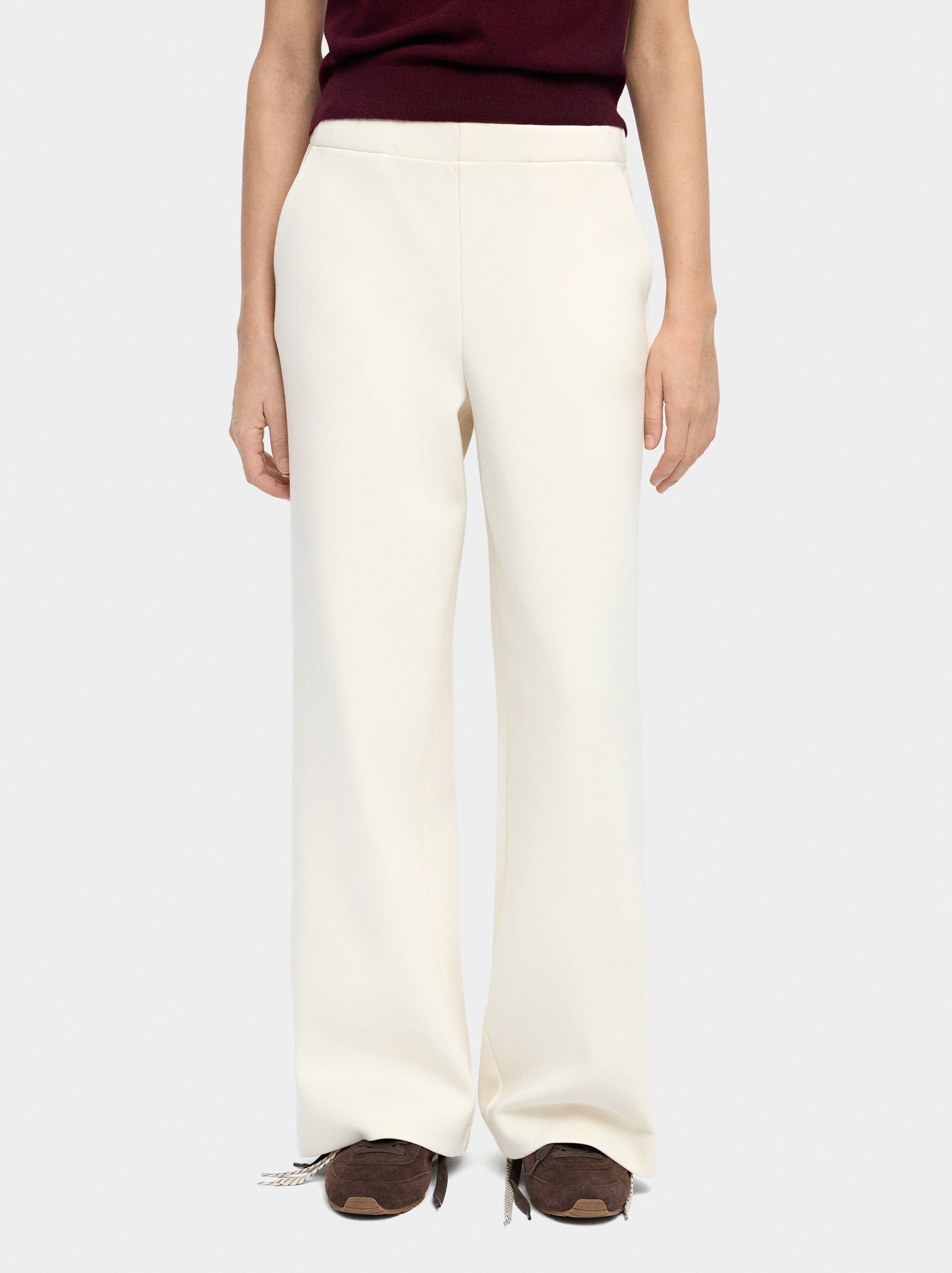 Pantalón Con Cintura Elástica Y Bolsillos