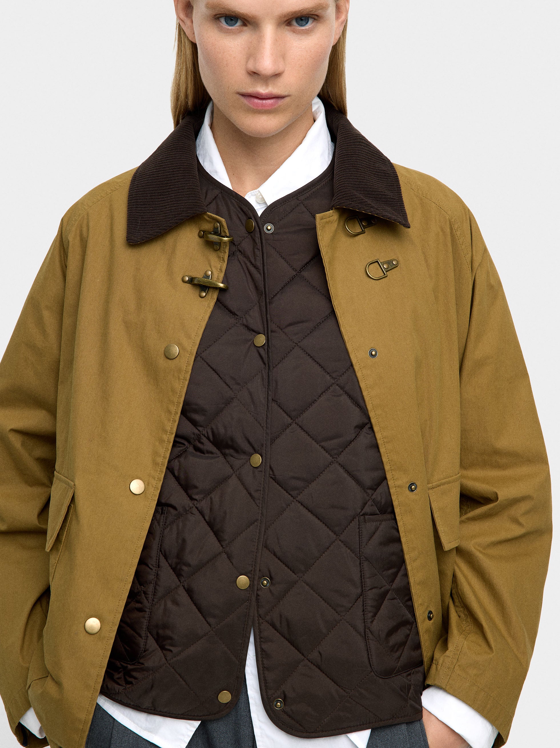 Chaqueta De Algodón Con Chaleco